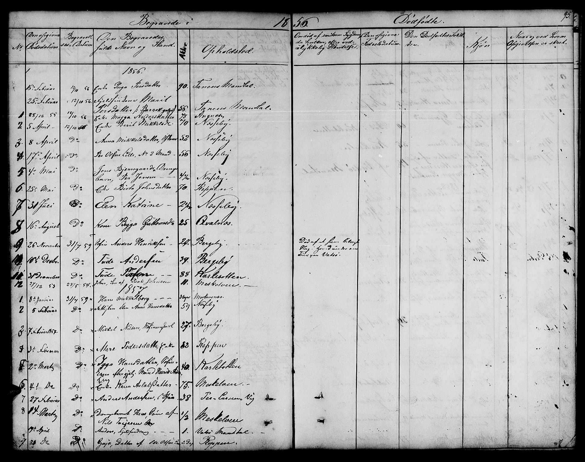 Nesseby sokneprestkontor, SATØ/S-1330/H/Hb/L0001klokker: Parish register (copy) no. 1, 1844-1861, p. 95