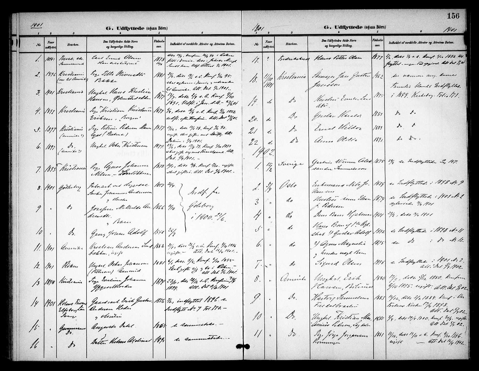 Asker prestekontor Kirkebøker, AV/SAO-A-10256a/F/Fa/L0016: Parish register (official) no. I 16, 1900-1917, p. 156