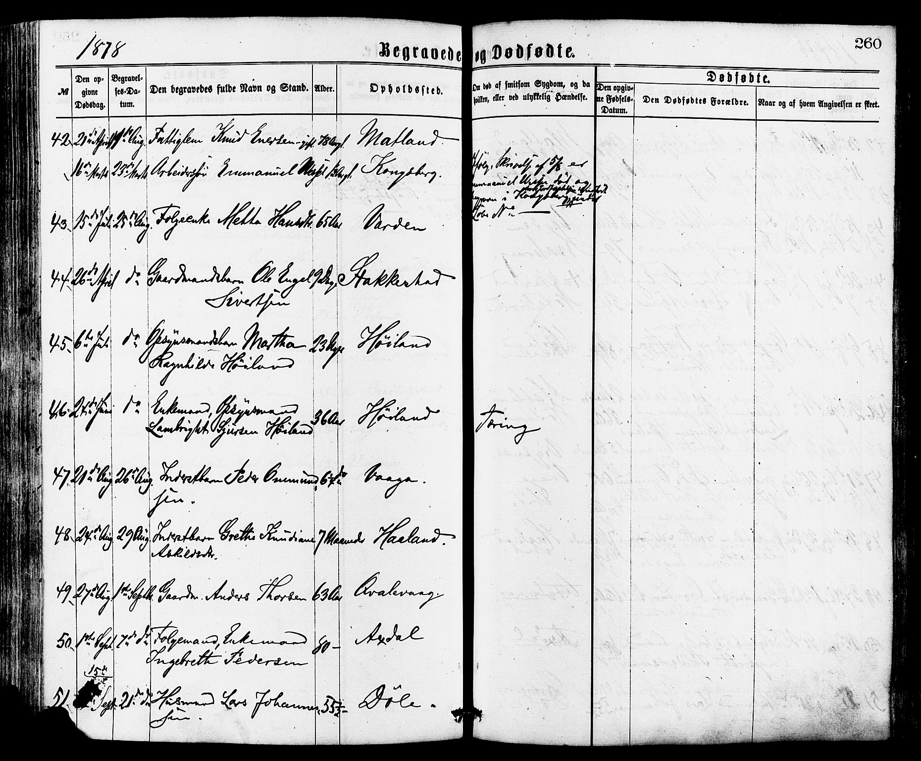 Avaldsnes sokneprestkontor, AV/SAST-A -101851/H/Ha/Haa/L0012: Parish register (official) no. A 12, 1865-1880, p. 260