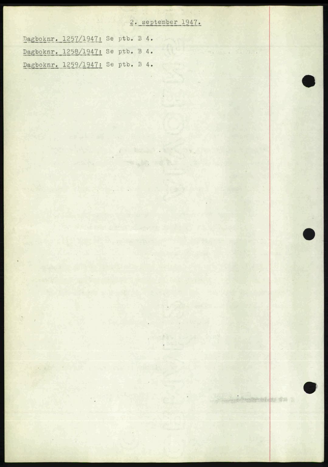 Nedenes sorenskriveri, SAK/1221-0006/G/Gb/Gba/L0058: Mortgage book no. A10, 1947-1948, Diary no: : 1257/1947