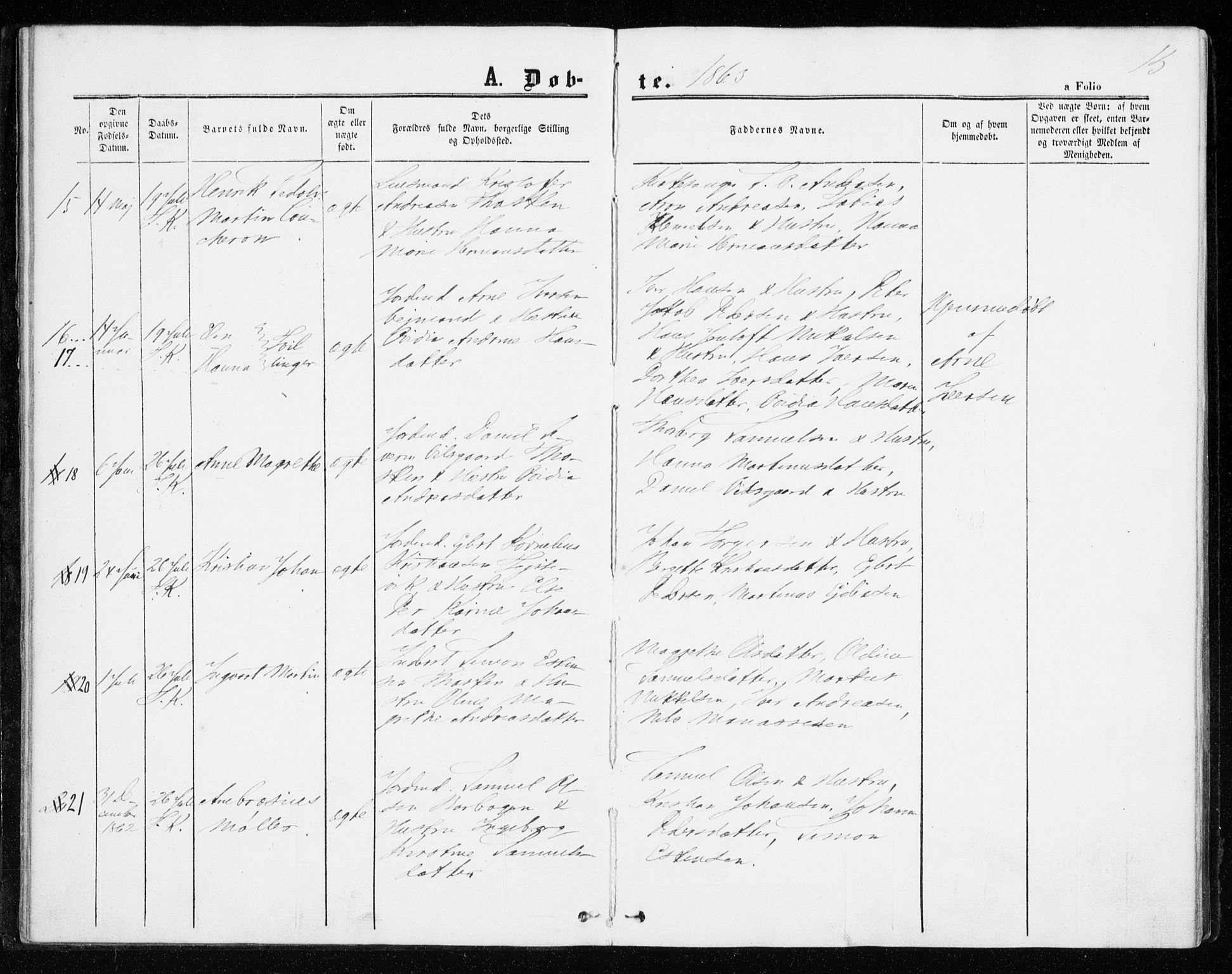 Berg sokneprestkontor, AV/SATØ-S-1318/G/Ga/Gaa/L0002kirke: Parish register (official) no. 2, 1860-1872, p. 15