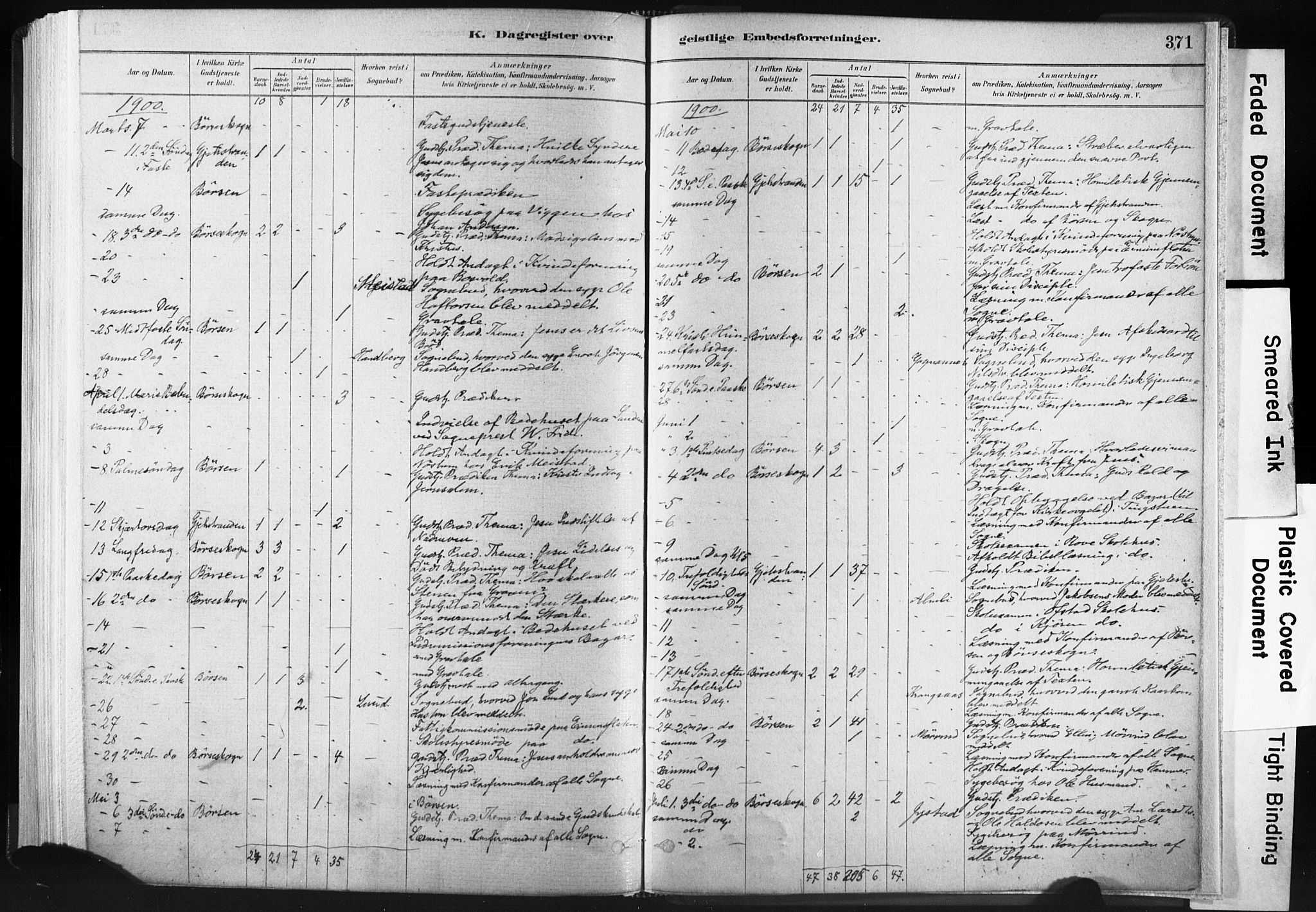 Ministerialprotokoller, klokkerbøker og fødselsregistre - Sør-Trøndelag, AV/SAT-A-1456/665/L0773: Parish register (official) no. 665A08, 1879-1905, p. 371