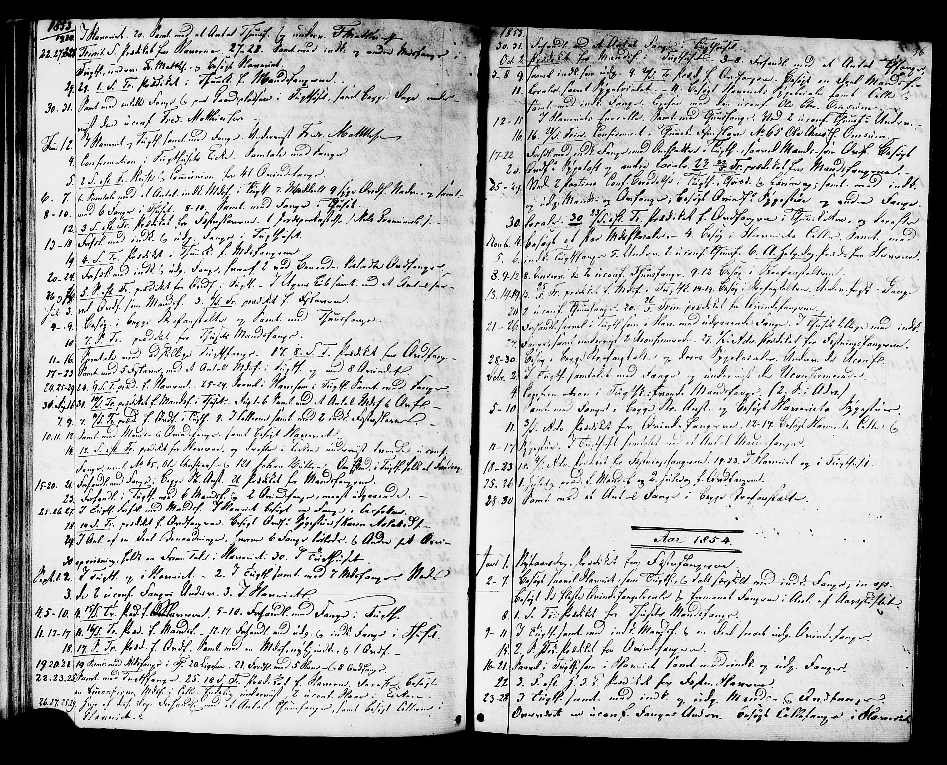 Ministerialprotokoller, klokkerbøker og fødselsregistre - Sør-Trøndelag, SAT/A-1456/624/L0481: Parish register (official) no. 624A02, 1841-1869, p. 36