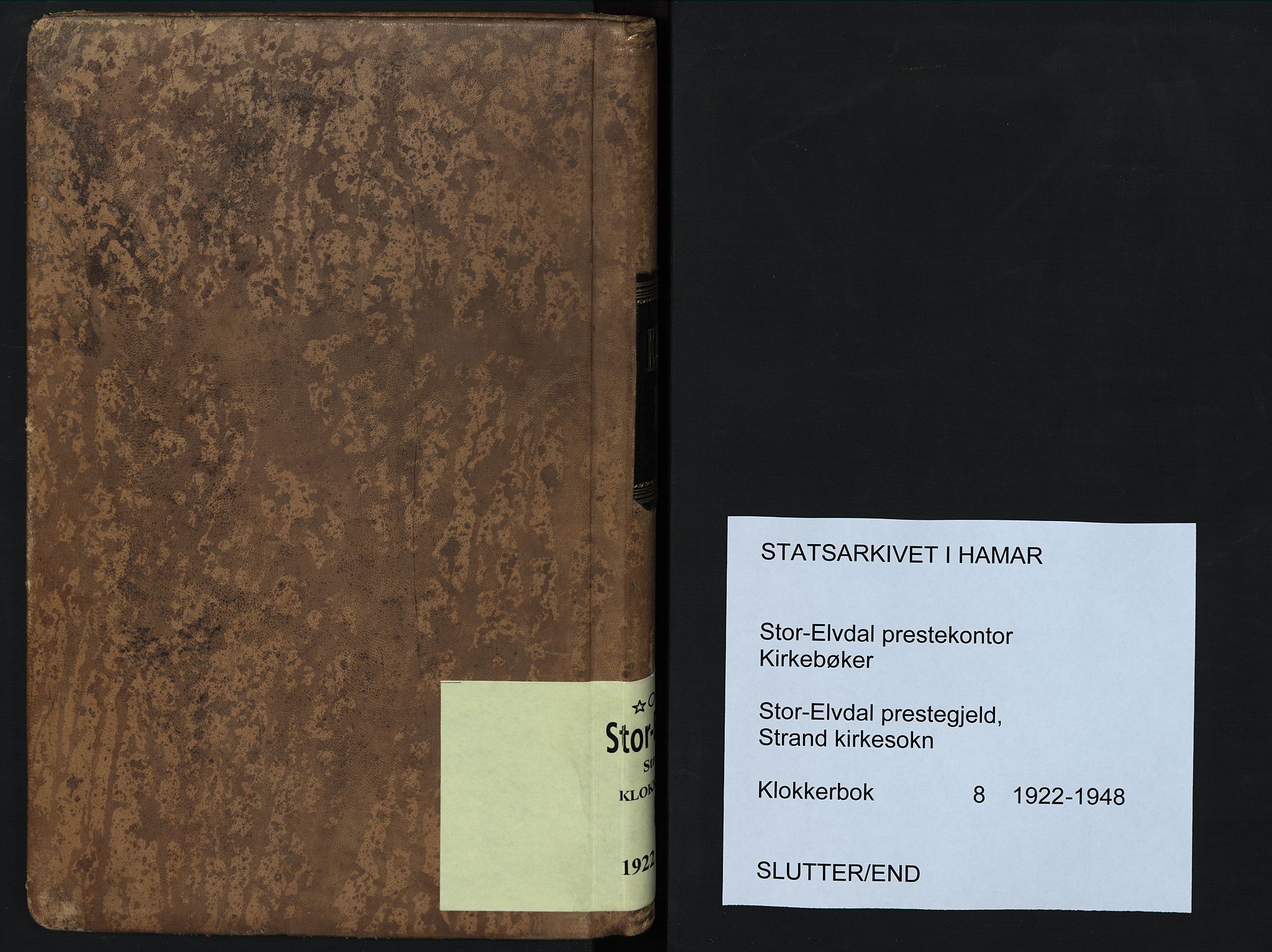 Stor-Elvdal prestekontor, SAH/PREST-052/H/Ha/Hab/L0008: Parish register (copy) no. 8, 1922-1948