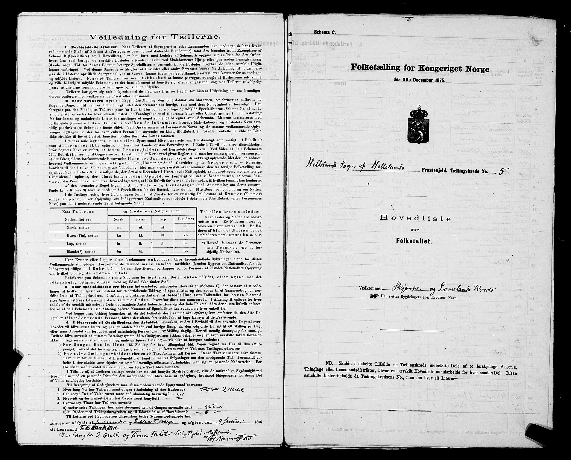 SAST, 1875 census for 1115P Helleland, 1875, p. 12