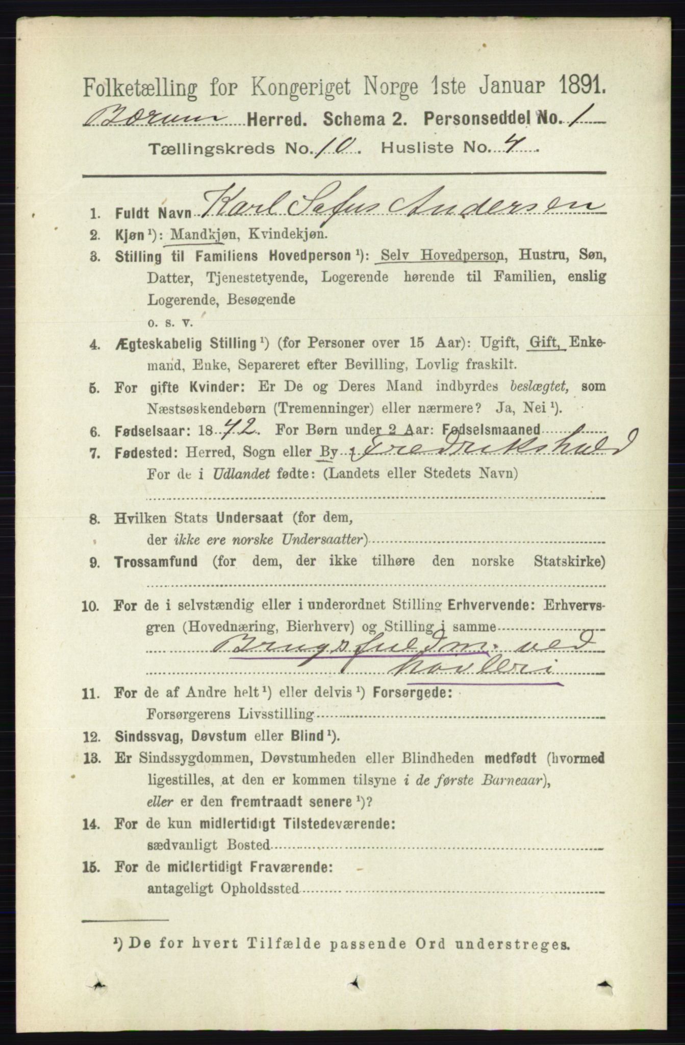 RA, 1891 census for 0219 Bærum, 1891, p. 6381