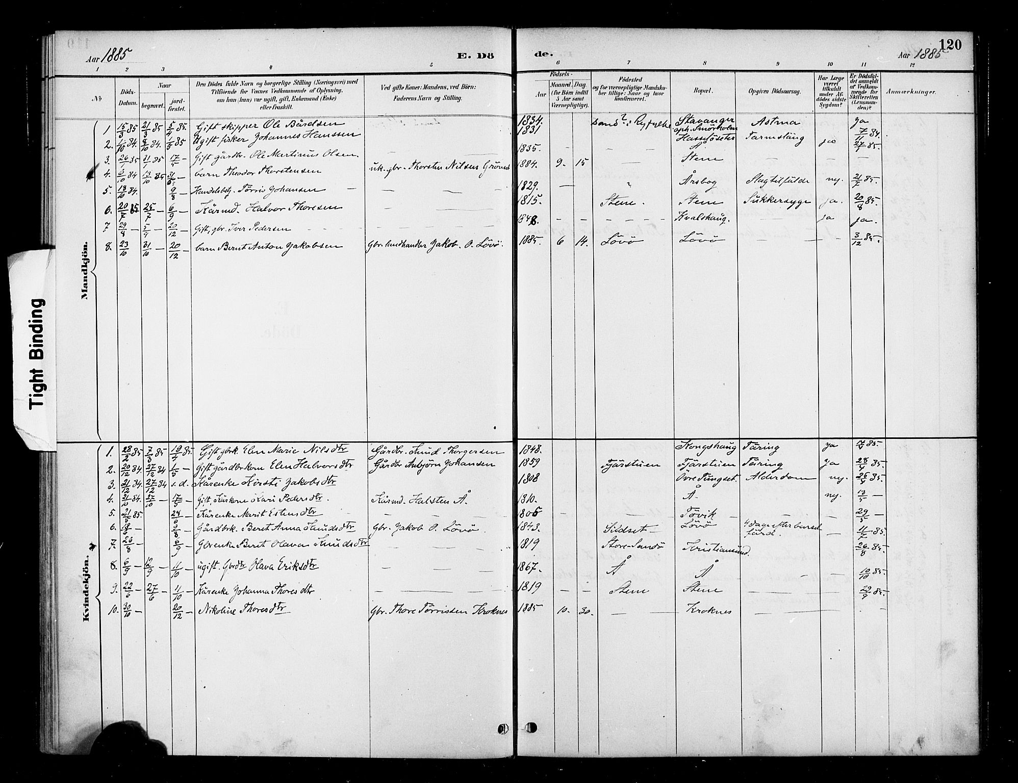 Ministerialprotokoller, klokkerbøker og fødselsregistre - Møre og Romsdal, AV/SAT-A-1454/570/L0832: Parish register (official) no. 570A06, 1885-1900, p. 120