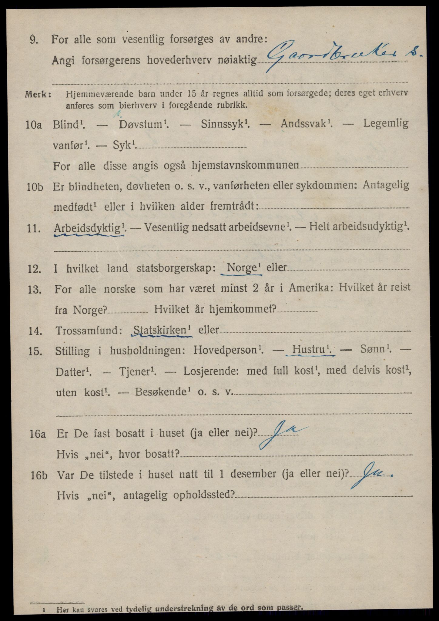 SAT, 1920 census for Sande (MR), 1920, p. 2969