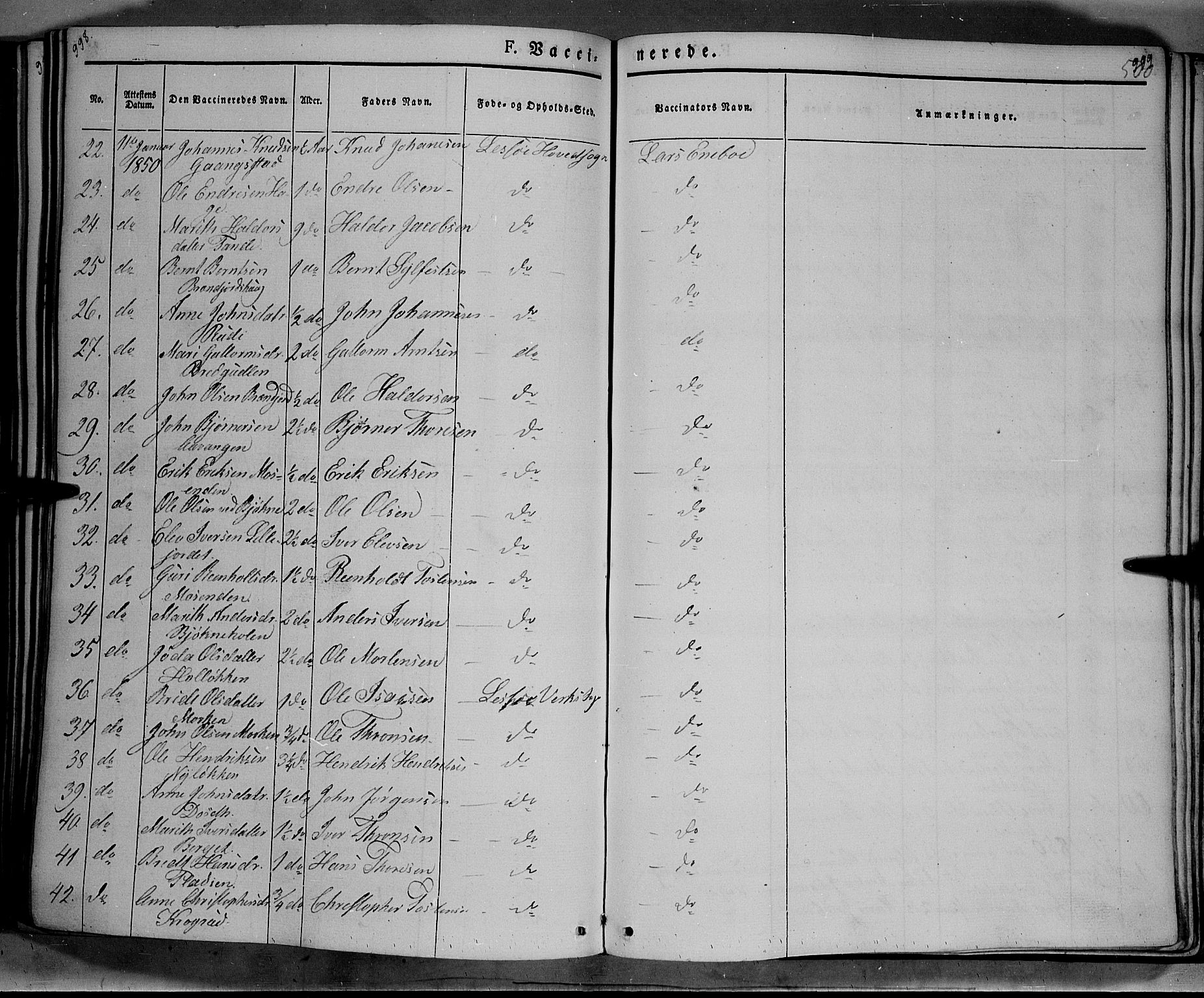 Lesja prestekontor, AV/SAH-PREST-068/H/Ha/Haa/L0006: Parish register (official) no. 6B, 1843-1854, p. 998-999