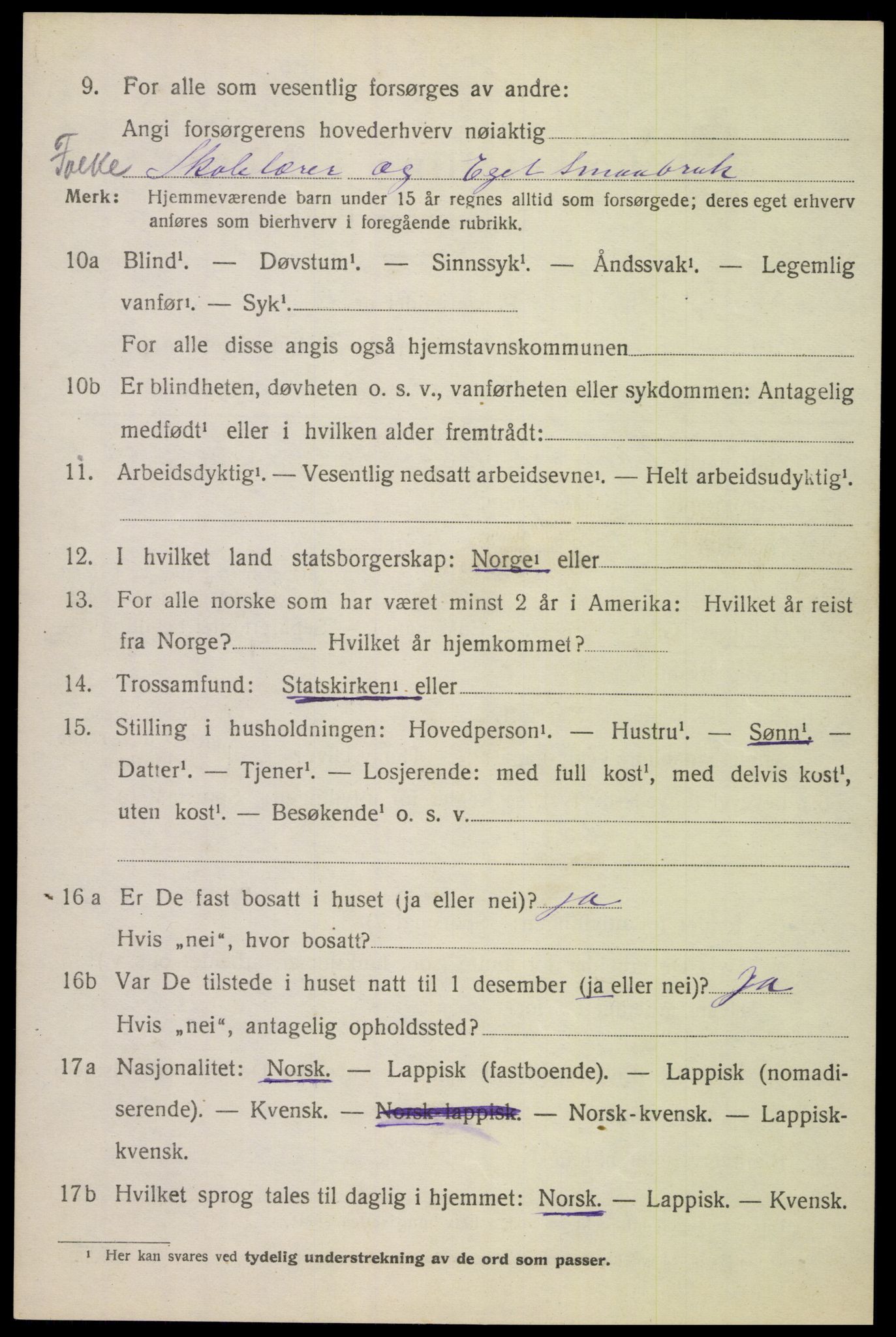 SAT, 1920 census for Evenes, 1920, p. 3595