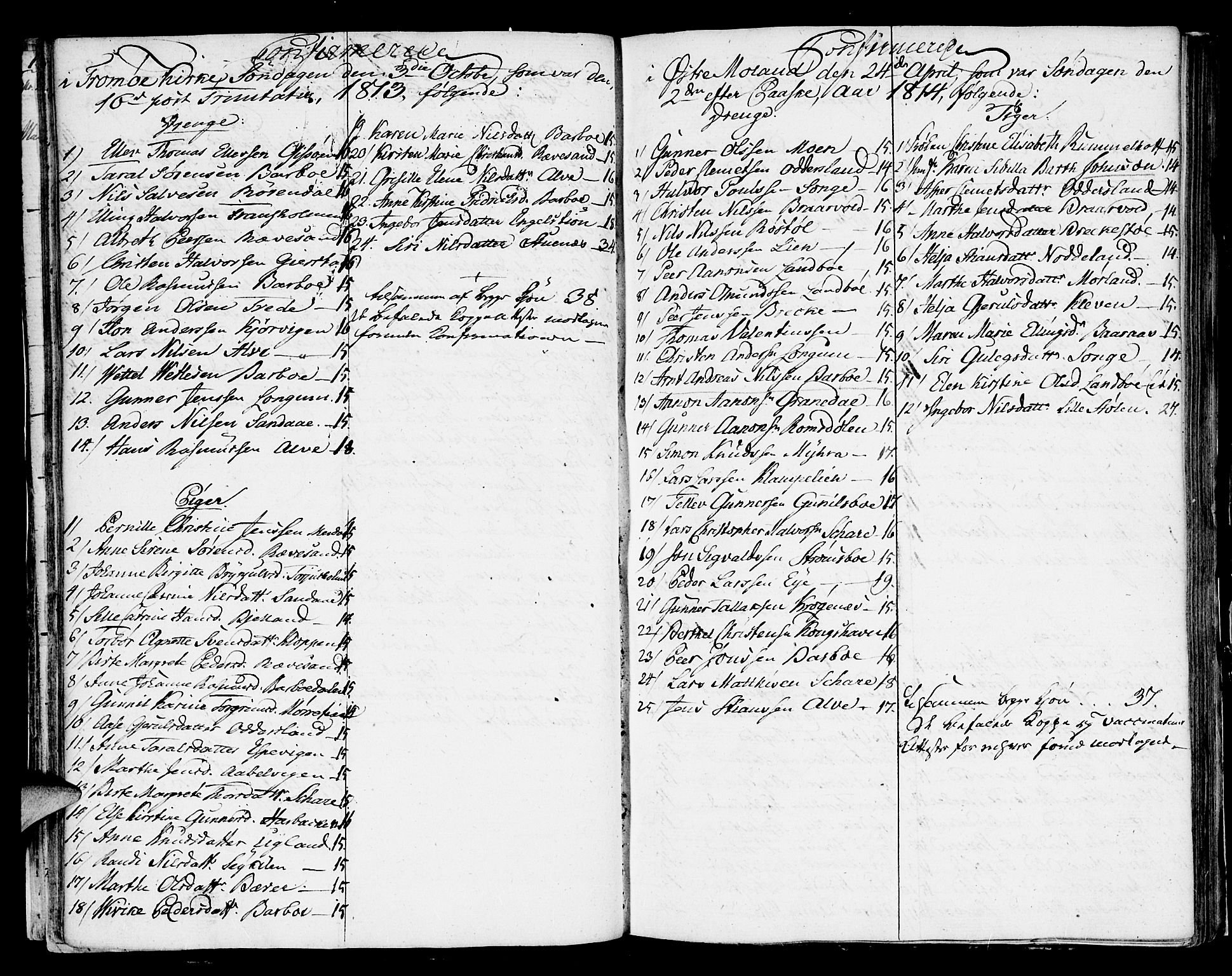 Austre Moland sokneprestkontor, SAK/1111-0001/F/Fa/Faa/L0003: Parish register (official) no. A 3, 1808-1815, p. 36