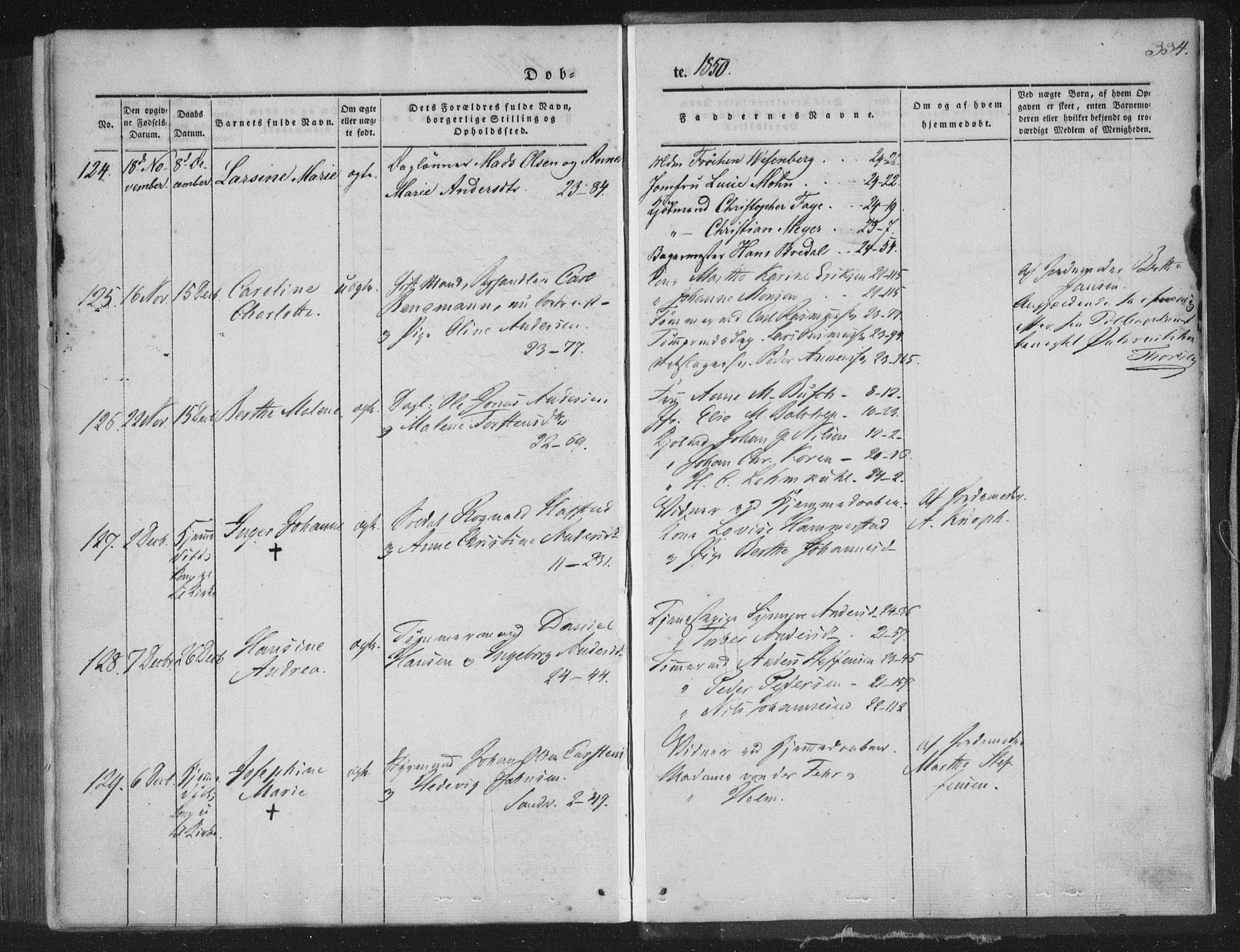 Korskirken sokneprestembete, SAB/A-76101/H/Haa/L0016: Parish register (official) no. B 2, 1841-1851, p. 334