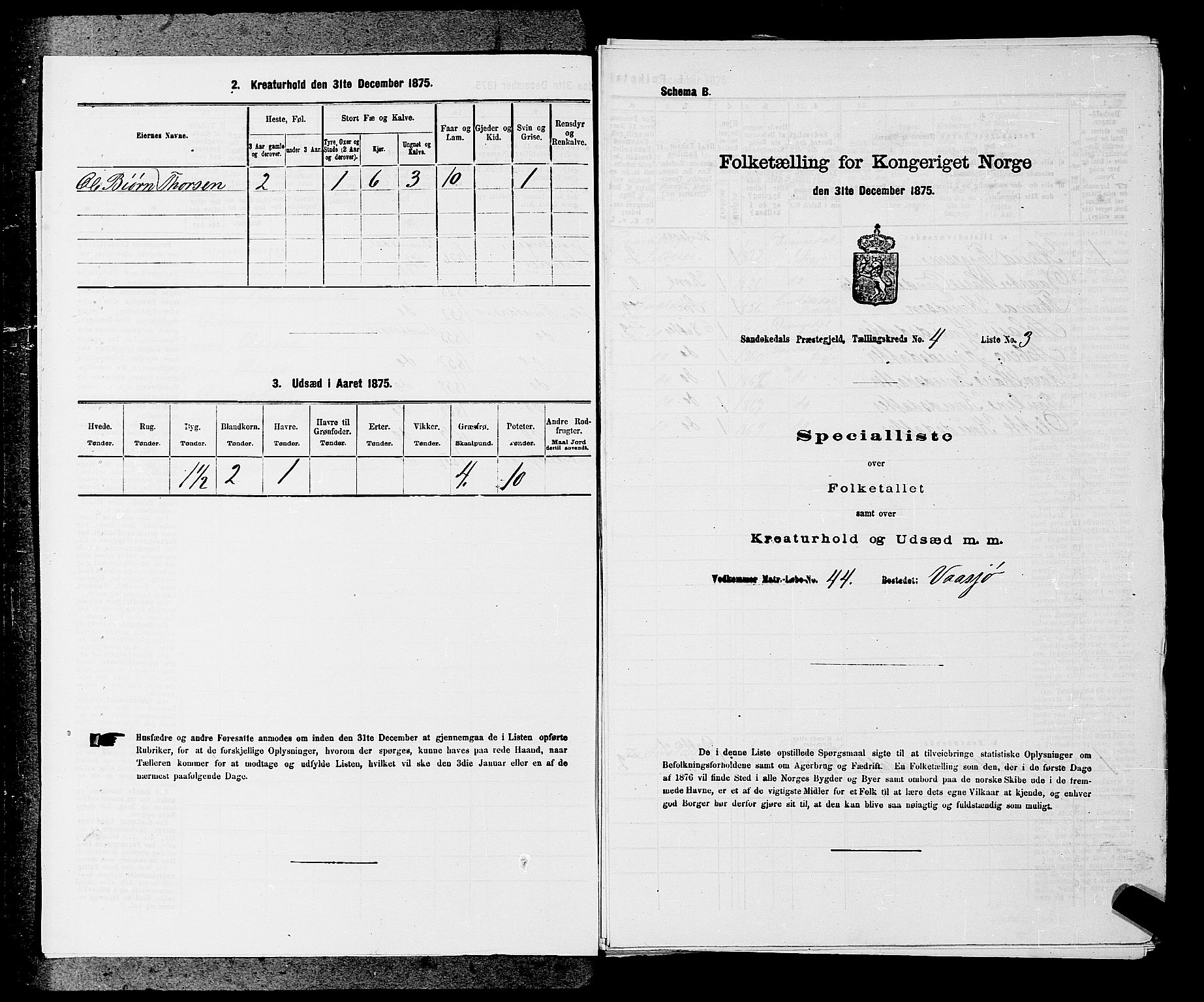 SAKO, 1875 census for 0816P Sannidal, 1875, p. 254