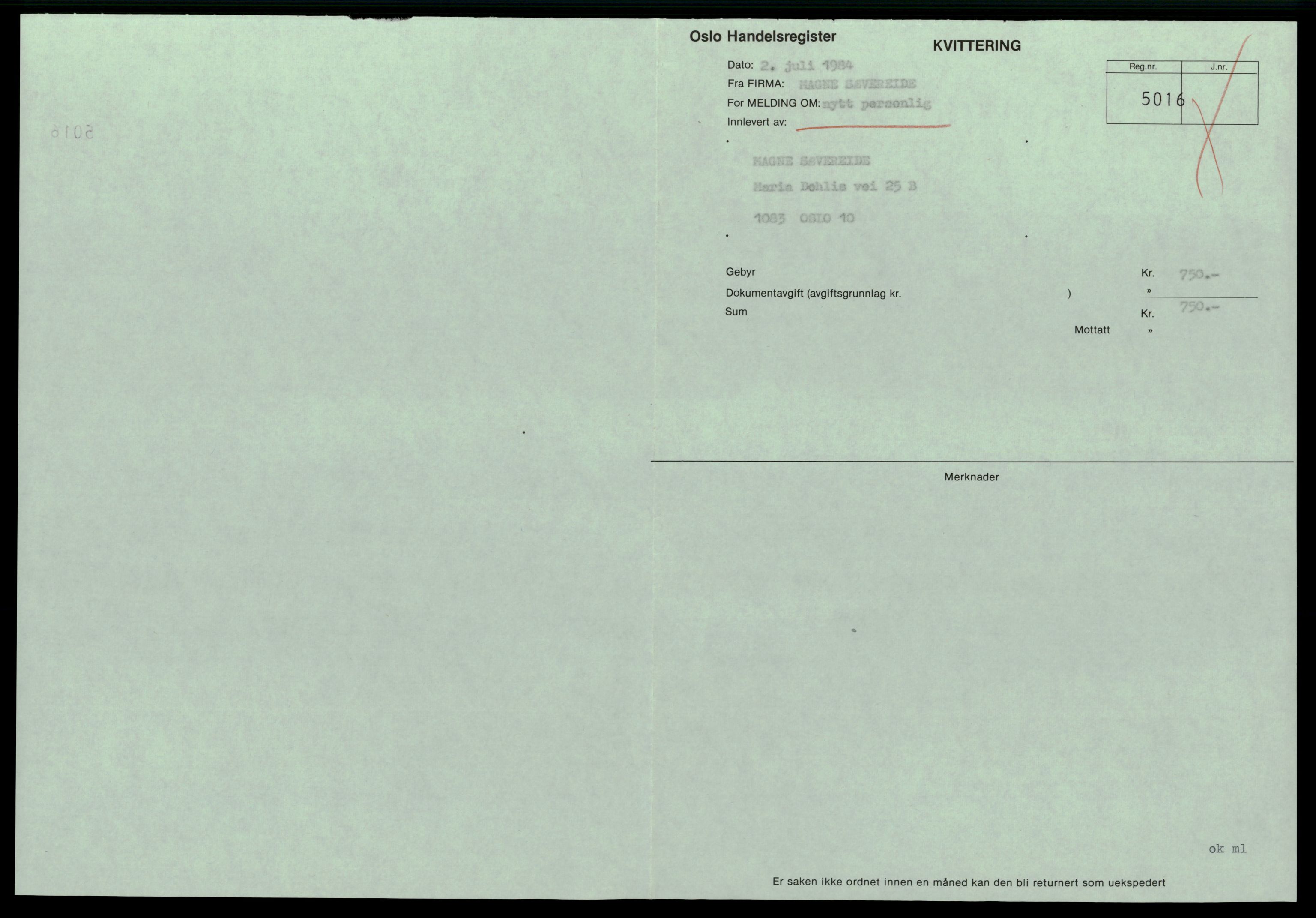 Oslo byfogd, Handelsregisteret, SAT/A-10867/G/Gc/Gca/L0491: Ikke konverterte foretak, Mag-Mai, 1890-1990, p. 1