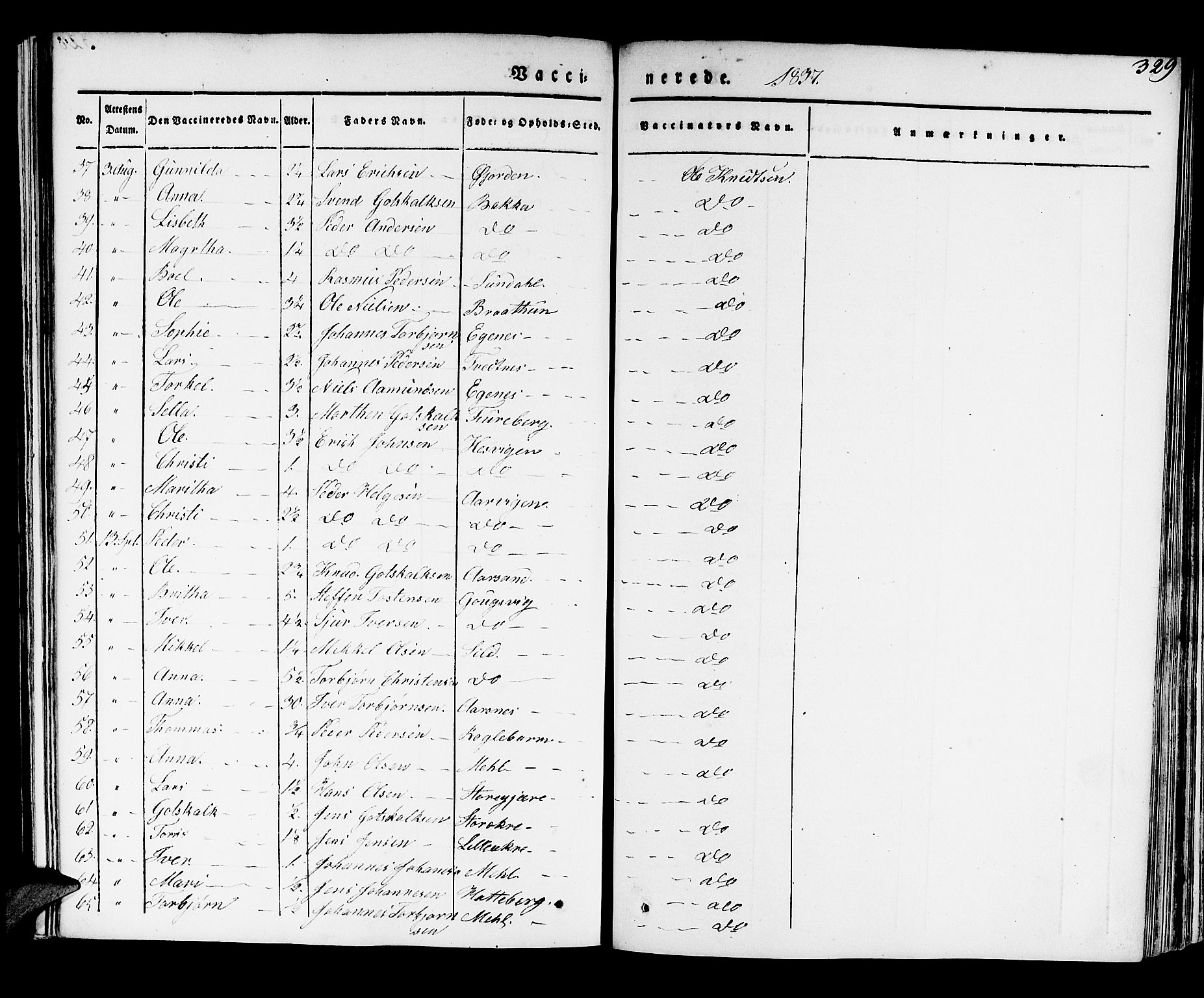 Kvinnherad sokneprestembete, AV/SAB-A-76401/H/Haa: Parish register (official) no. A 6, 1835-1843, p. 329