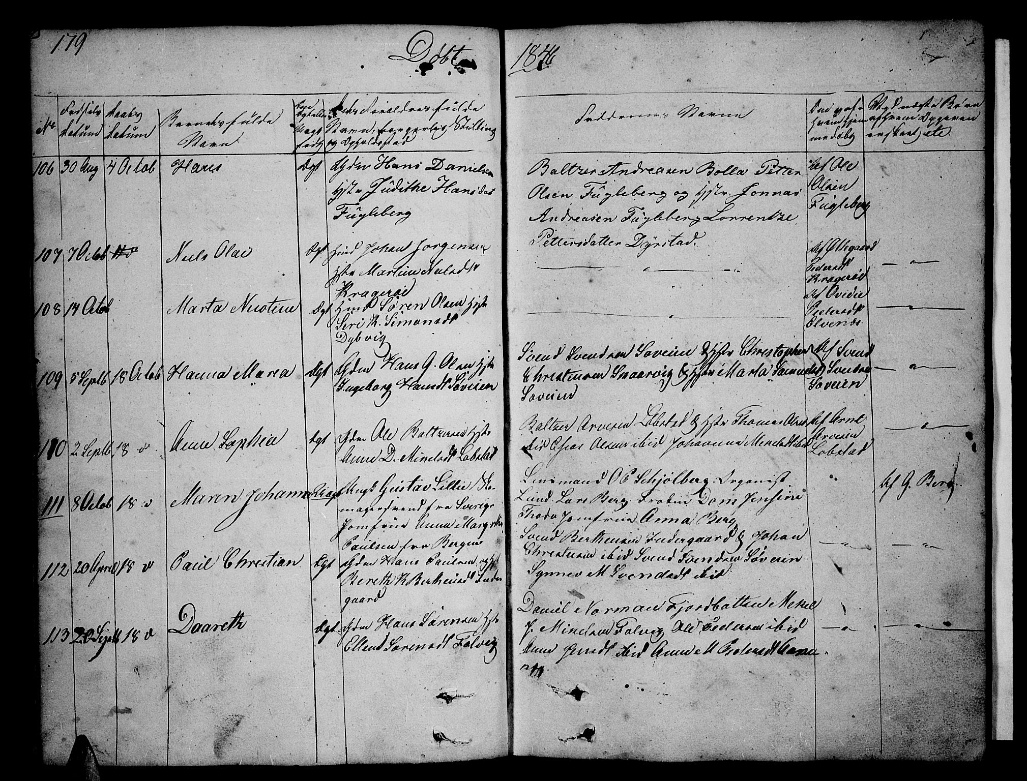 Ibestad sokneprestembete, AV/SATØ-S-0077/H/Ha/Hab/L0003klokker: Parish register (copy) no. 3, 1833-1852, p. 179