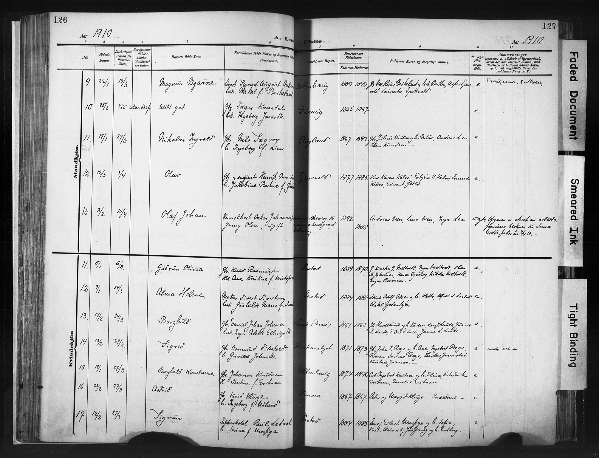 Hetland sokneprestkontor, AV/SAST-A-101826/30/30BA/L0013: Parish register (official) no. A 13, 1904-1918, p. 126-127