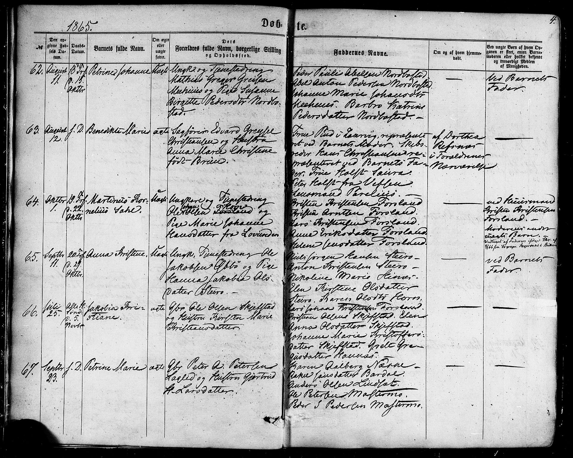 Ministerialprotokoller, klokkerbøker og fødselsregistre - Nordland, AV/SAT-A-1459/838/L0551: Parish register (official) no. 838A09, 1864-1880, p. 4