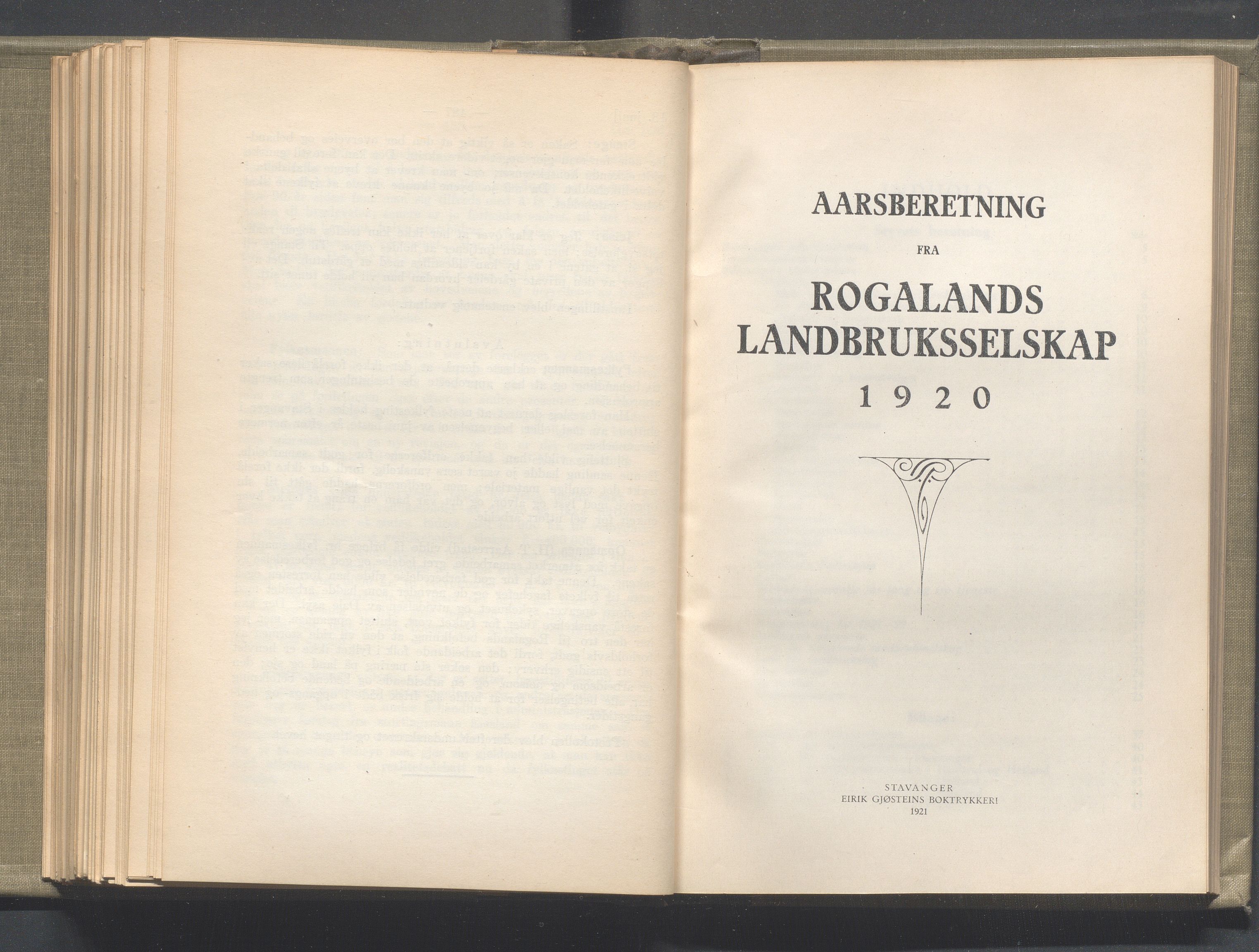 Rogaland fylkeskommune - Fylkesrådmannen , IKAR/A-900/A/Aa/Aaa/L0040: Møtebok , 1921, p. 1