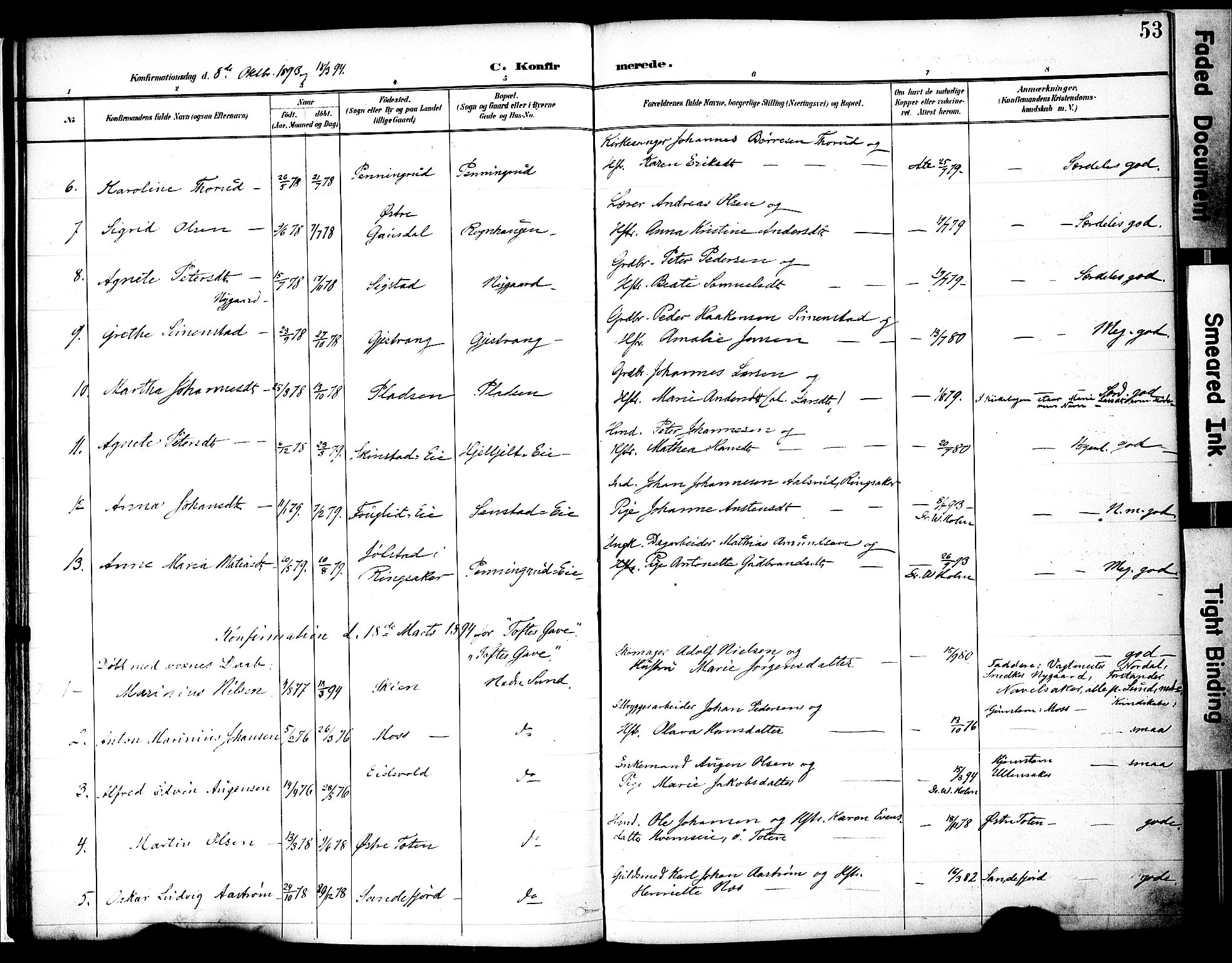 Nes prestekontor, Hedmark, AV/SAH-PREST-020/K/Ka/L0010: Parish register (official) no. 10, 1887-1905, p. 53