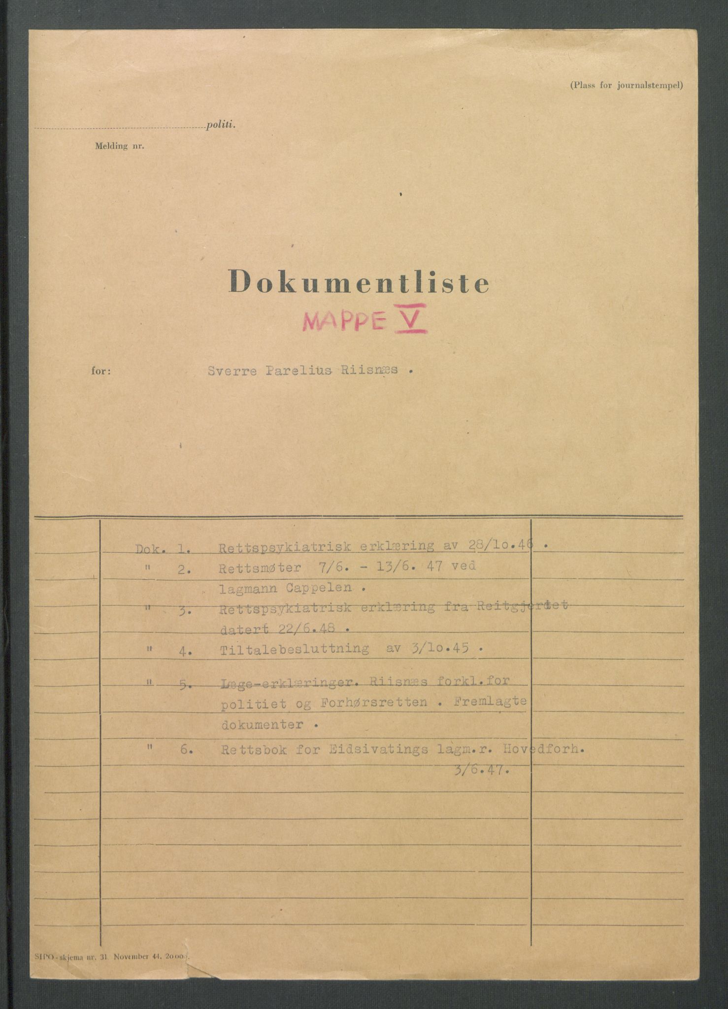 Landssvikarkivet, Oslo politikammer, RA/S-3138-01/D/Di/L0001: Anr. 1559, 1945-1947, p. 1591