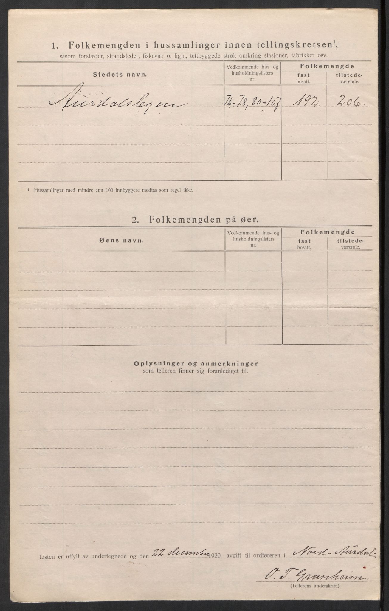 SAH, 1920 census for Nord-Aurdal, 1920, p. 48