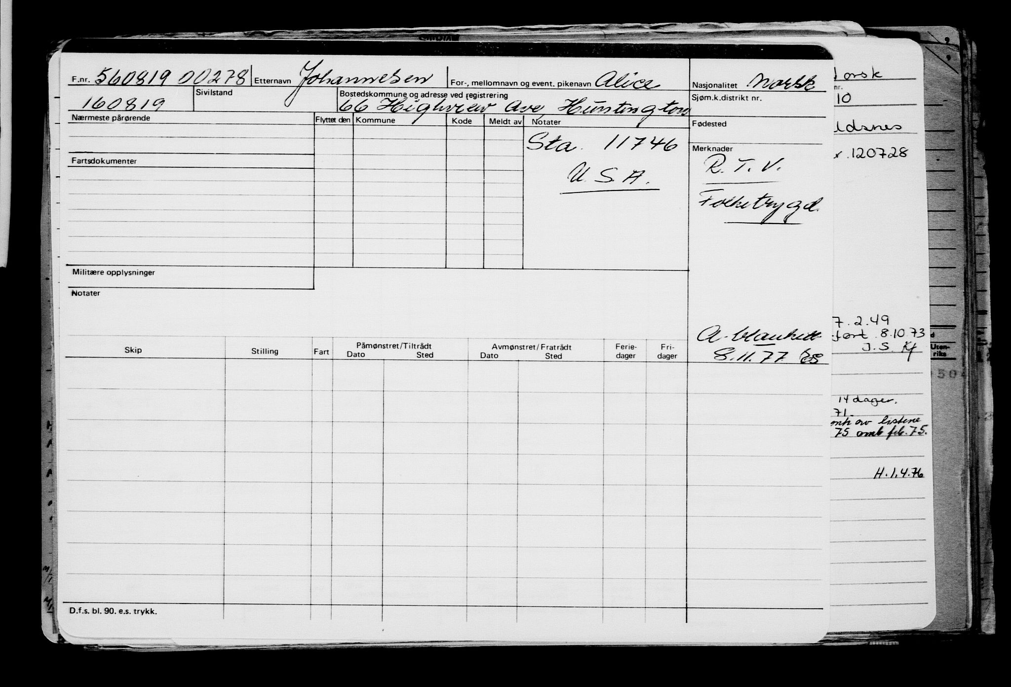 Direktoratet for sjømenn, RA/S-3545/G/Gb/L0171: Hovedkort, 1919, p. 104