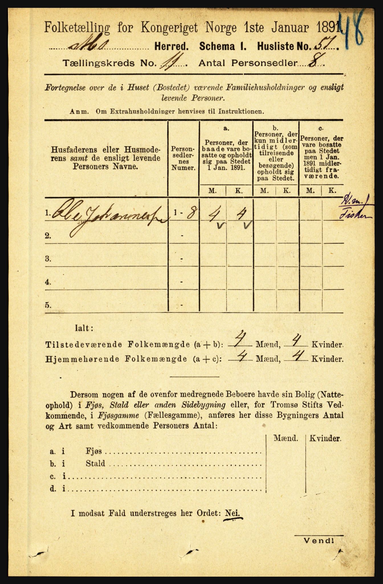 RA, 1891 census for 1833 Mo, 1891, p. 4406