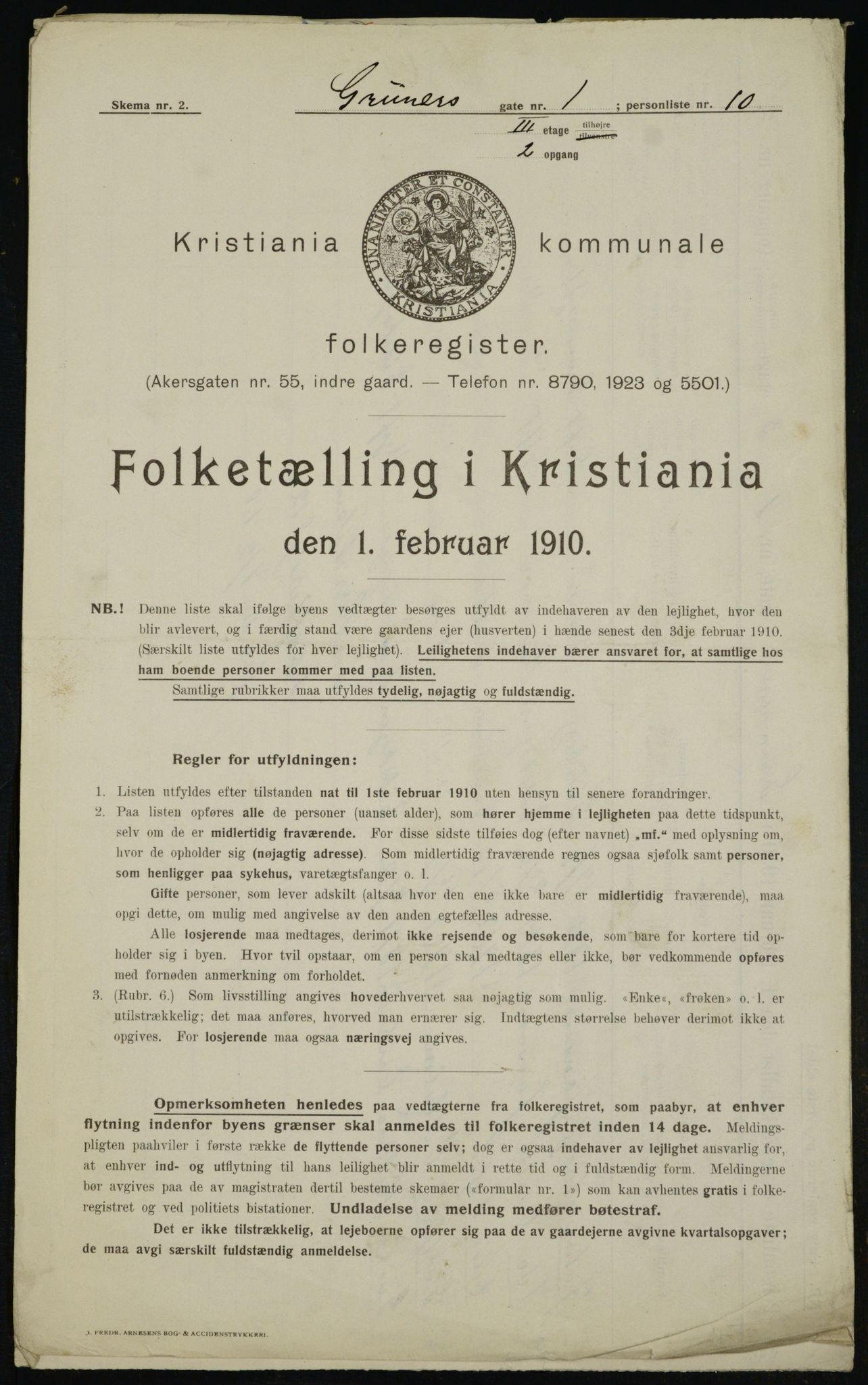 OBA, Municipal Census 1910 for Kristiania, 1910, p. 29355