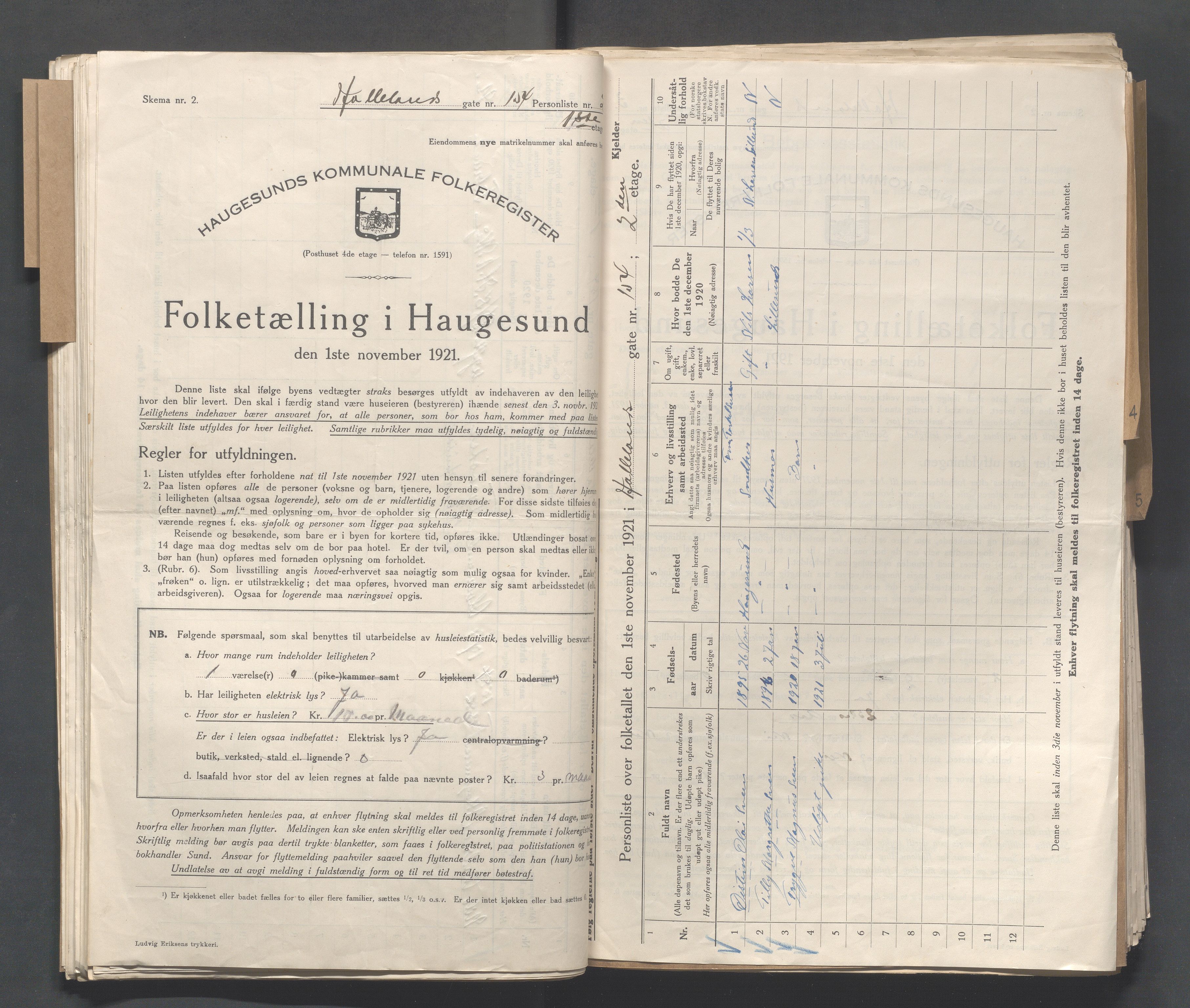 IKAR, Local census 1.11.1921 for Haugesund, 1921, p. 6702