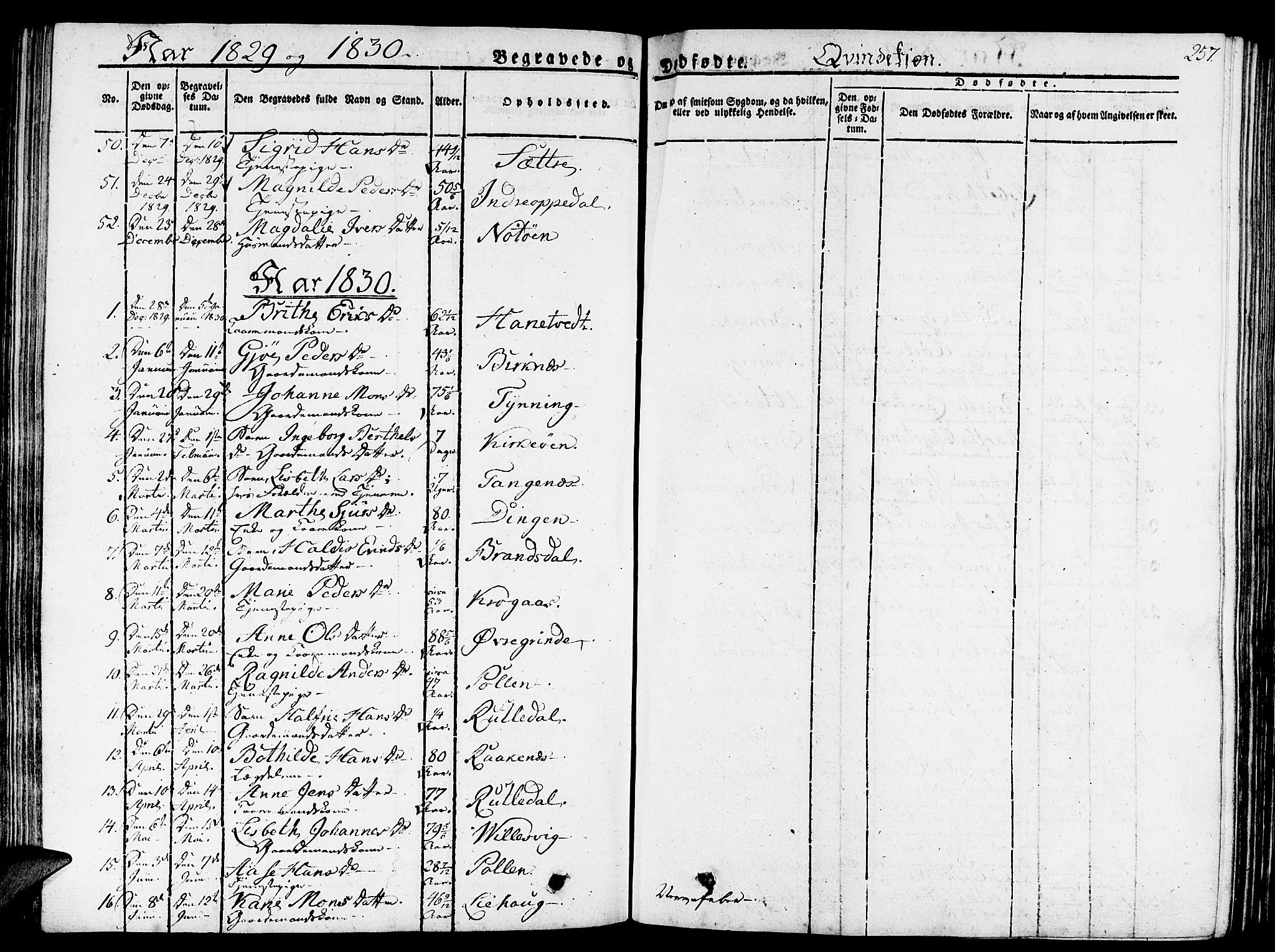 Gulen sokneprestembete, AV/SAB-A-80201/H/Haa/Haaa/L0019: Parish register (official) no. A 19, 1826-1836, p. 257