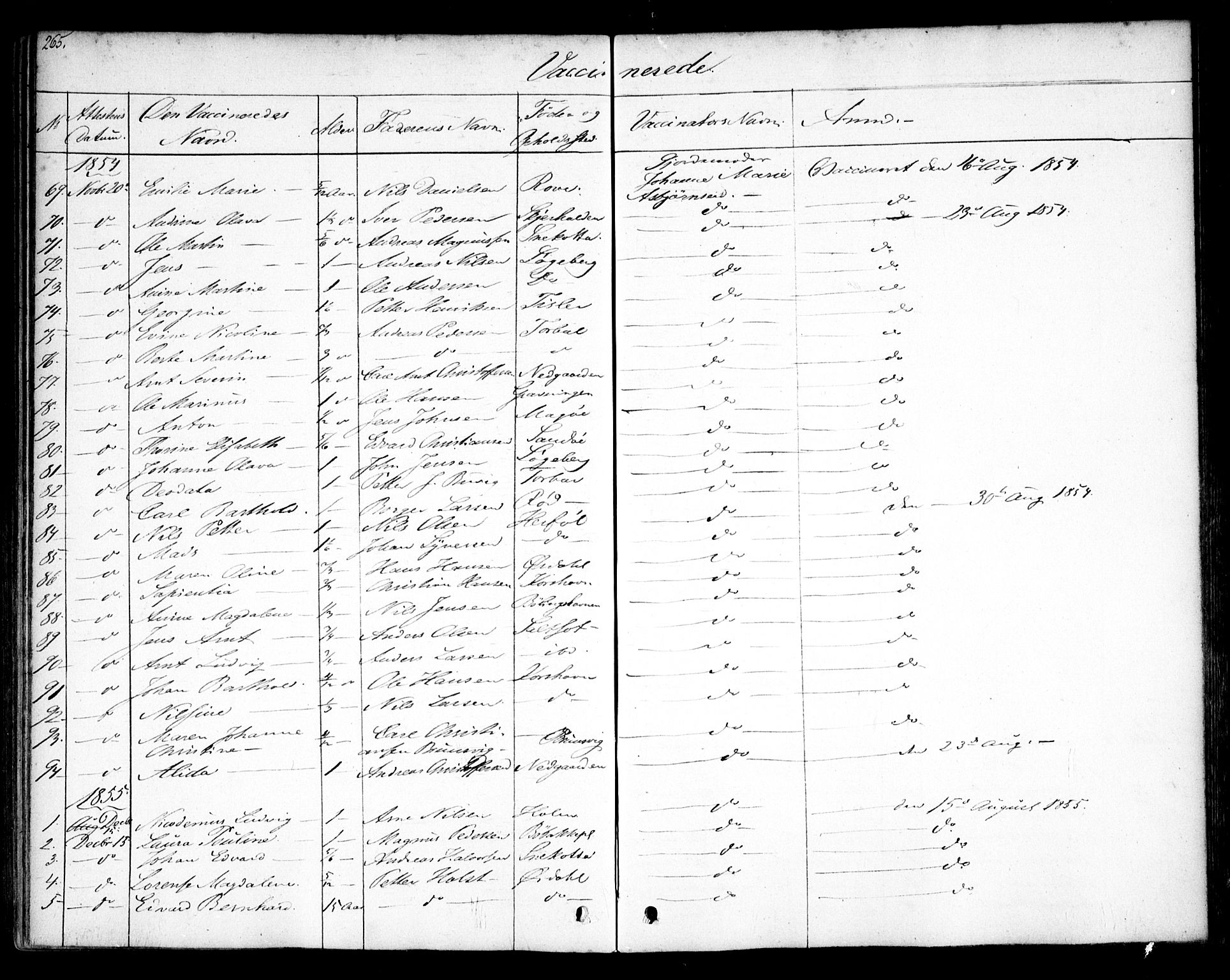 Hvaler prestekontor Kirkebøker, AV/SAO-A-2001/F/Fa/L0006: Parish register (official) no. I 6, 1846-1863, p. 265