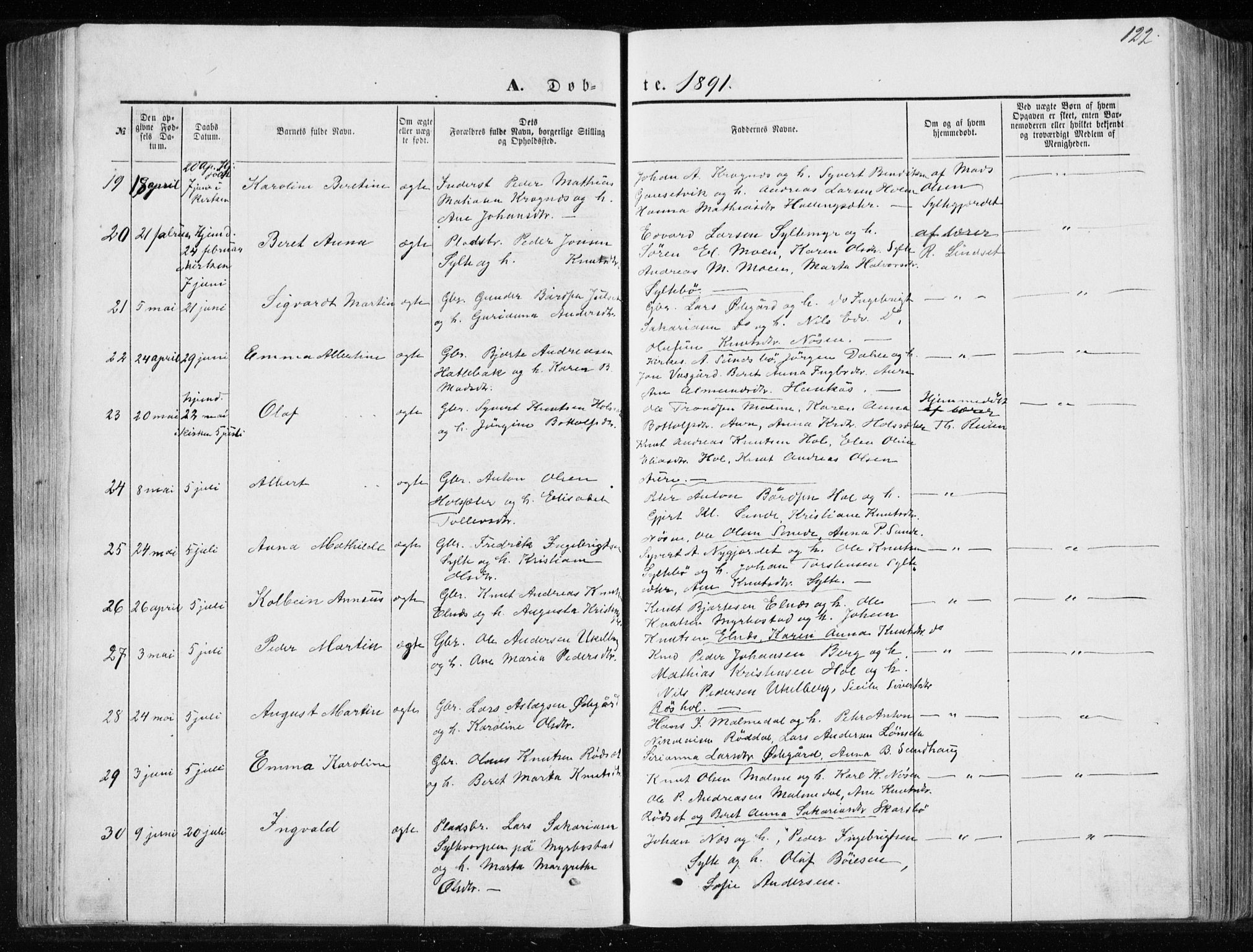 Ministerialprotokoller, klokkerbøker og fødselsregistre - Møre og Romsdal, AV/SAT-A-1454/565/L0754: Parish register (copy) no. 565C03, 1870-1896, p. 122