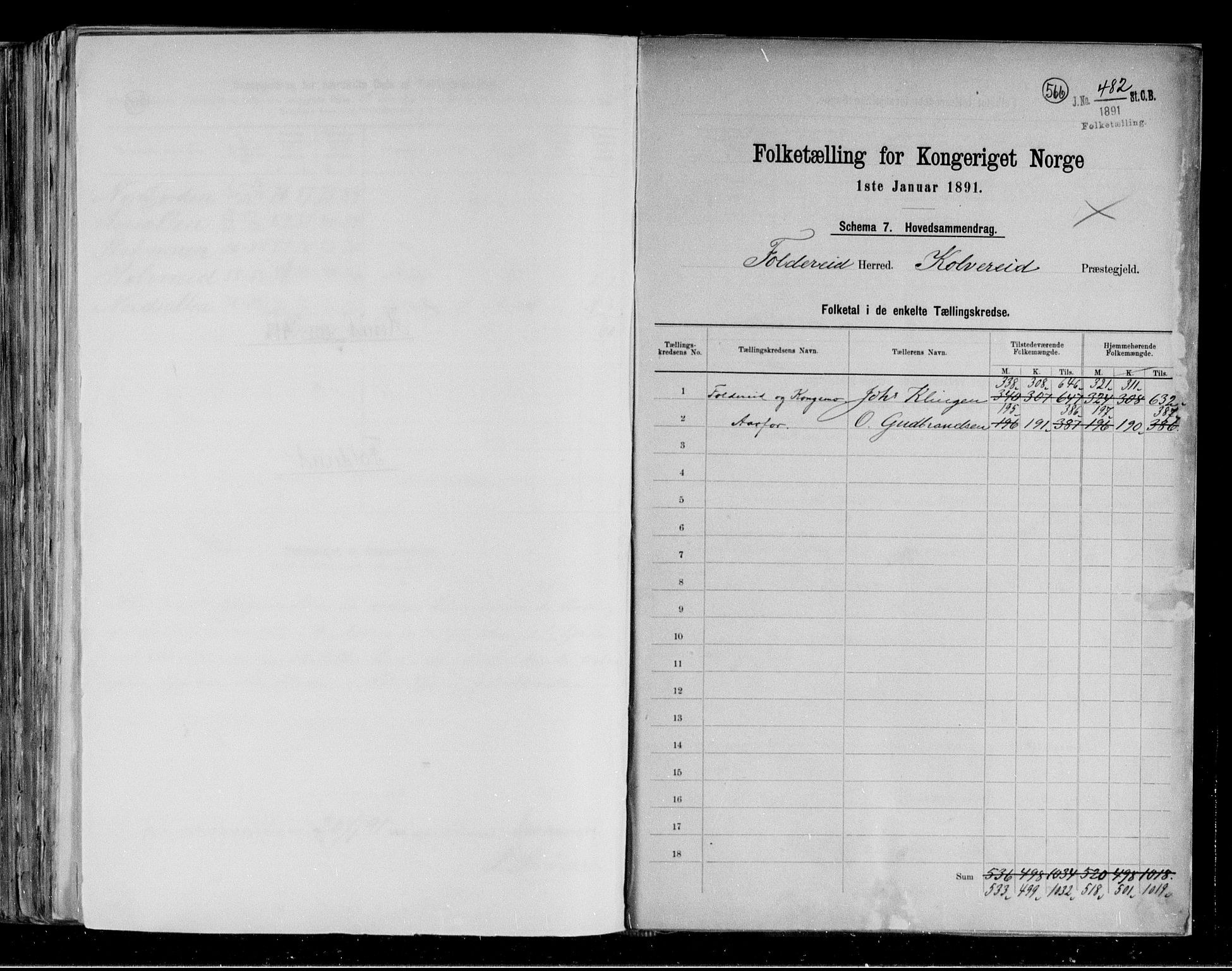 RA, 1891 census for 1753 Foldereid, 1891, p. 2