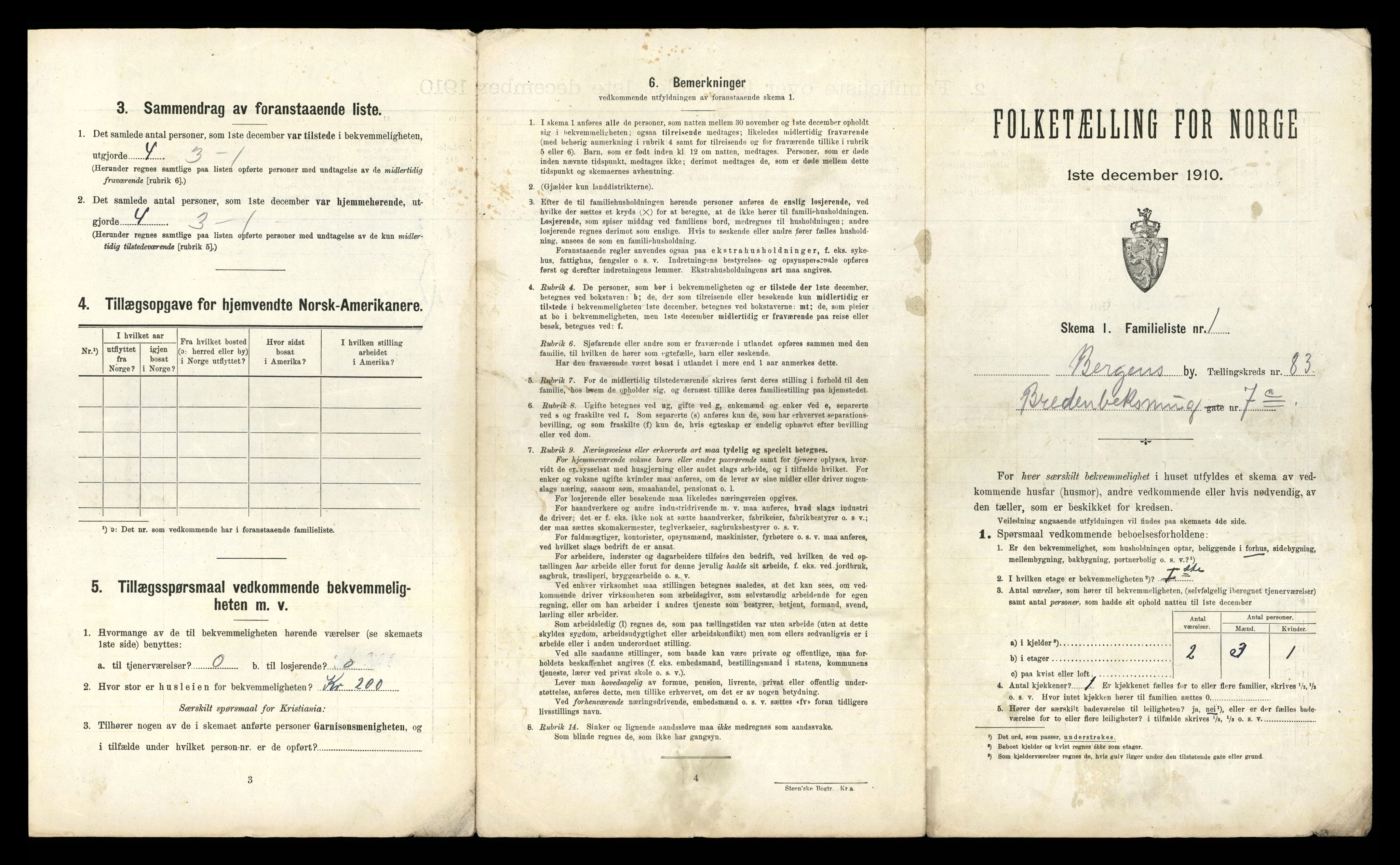 RA, 1910 census for Bergen, 1910, p. 29485