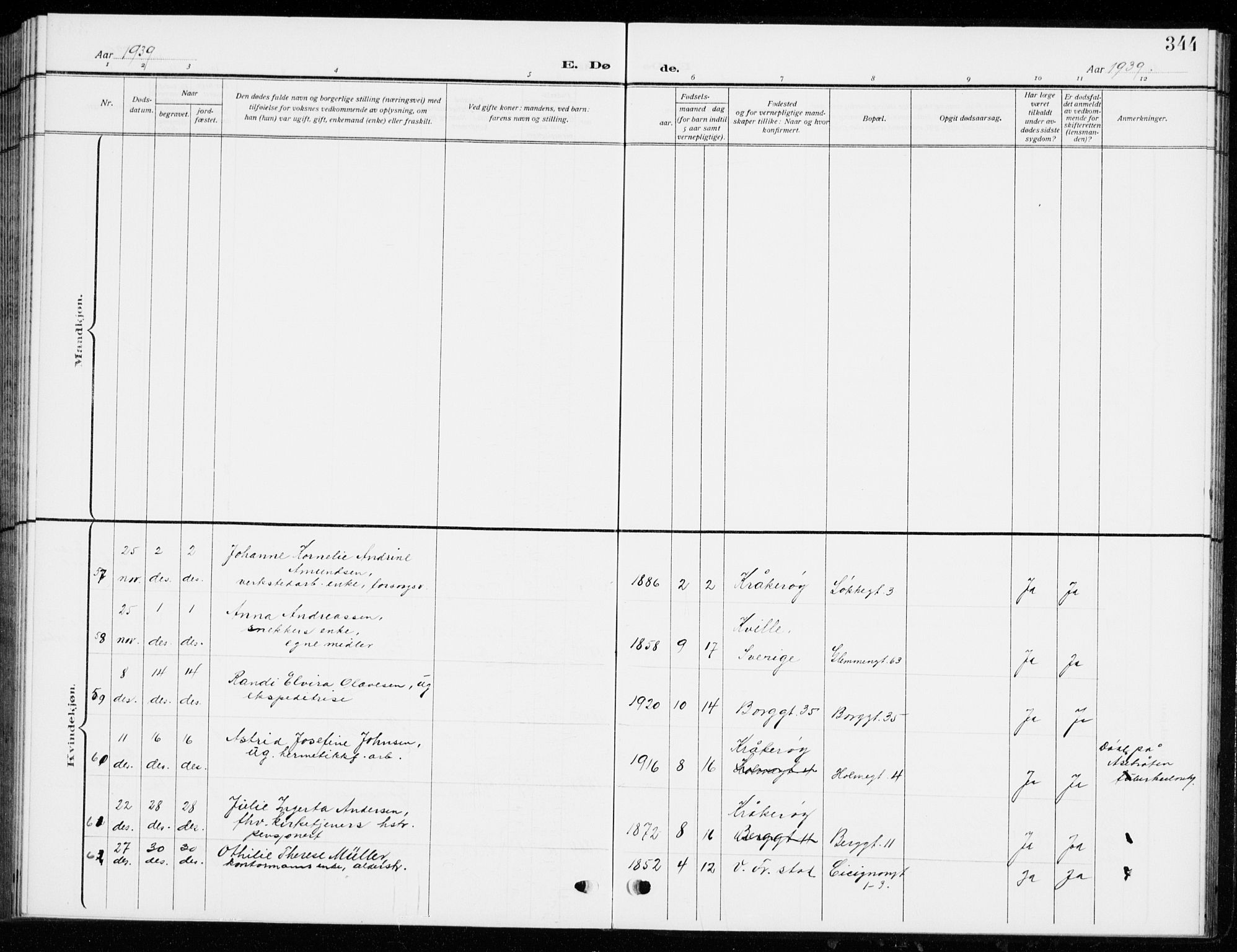 Fredrikstad domkirkes prestekontor Kirkebøker, SAO/A-10906/G/Ga/L0004: Parish register (copy) no. 4, 1910-1944, p. 344