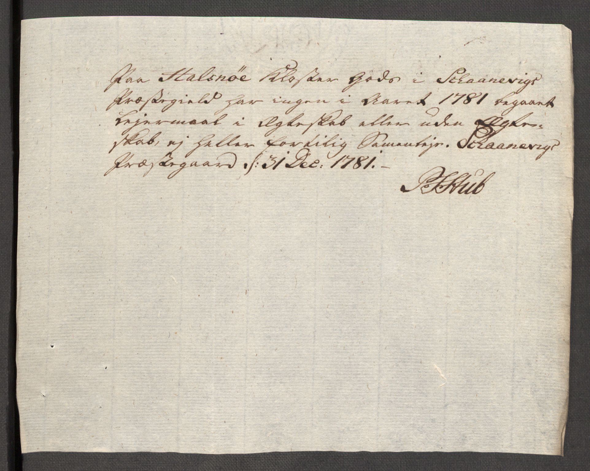 Rentekammeret inntil 1814, Reviderte regnskaper, Fogderegnskap, AV/RA-EA-4092/R48/L3097: Fogderegnskap Sunnhordland og Hardanger, 1781, p. 284