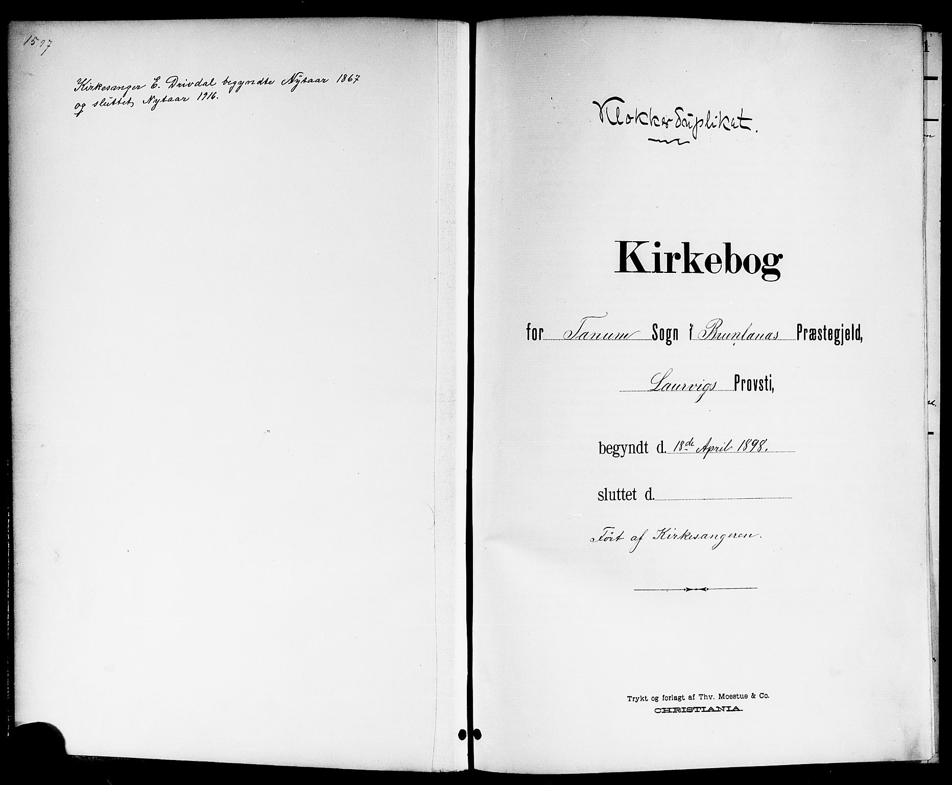 Brunlanes kirkebøker, AV/SAKO-A-342/G/Ga/L0004: Parish register (copy) no. I 4, 1898-1921