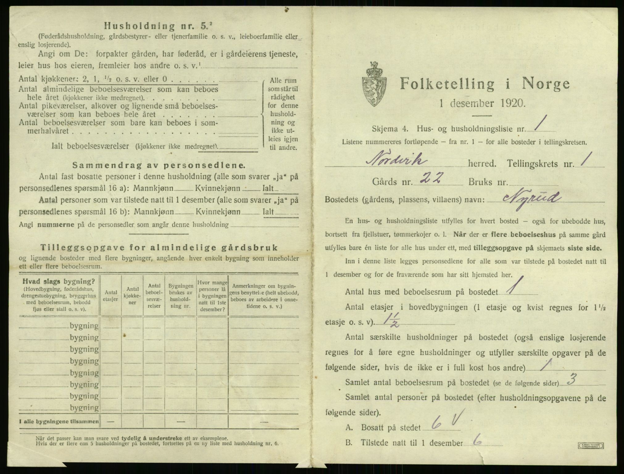 SAT, 1920 census for Nordvik, 1920, p. 40