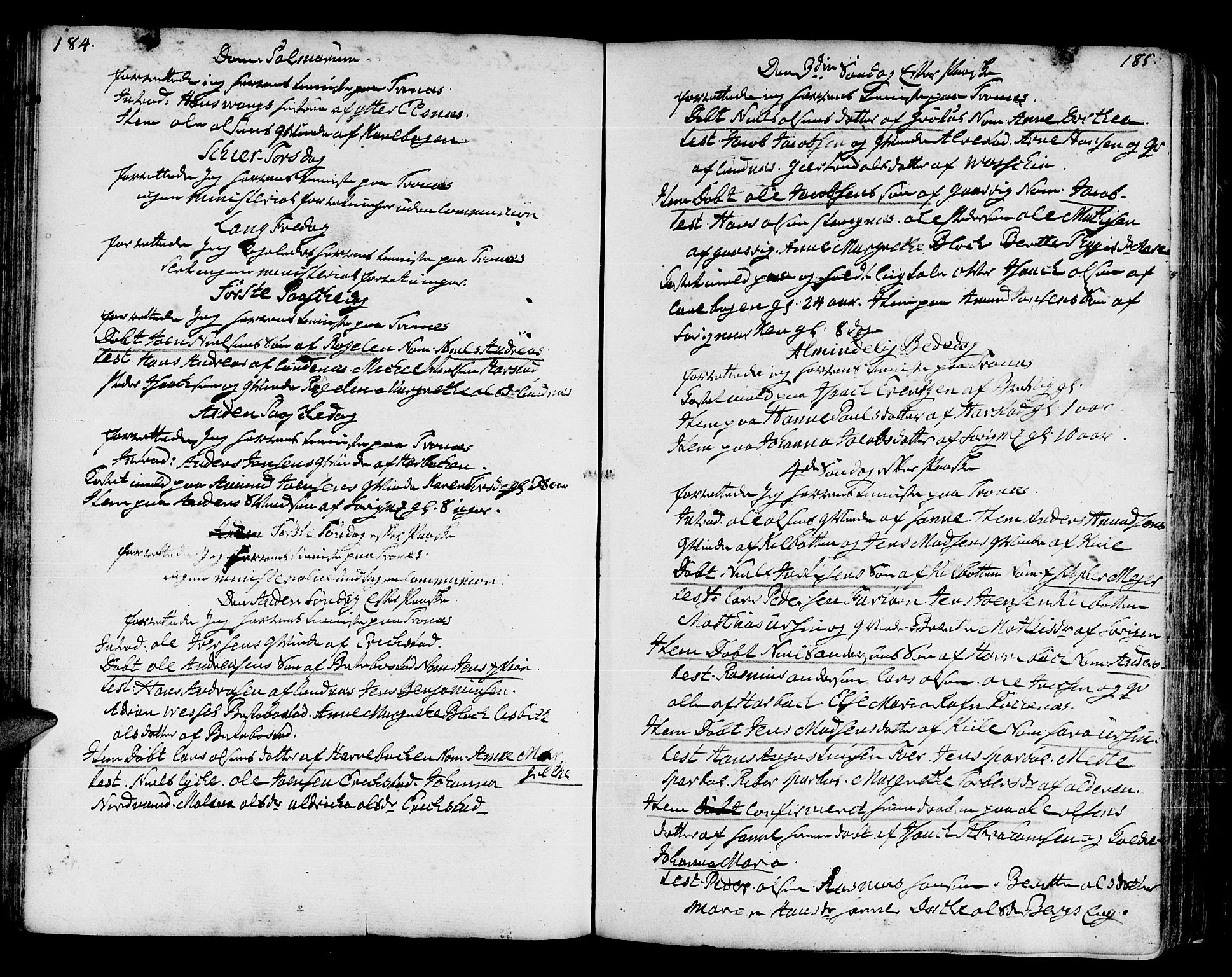 Trondenes sokneprestkontor, AV/SATØ-S-1319/H/Ha/L0003kirke: Parish register (official) no. 3, 1783-1803, p. 184-185