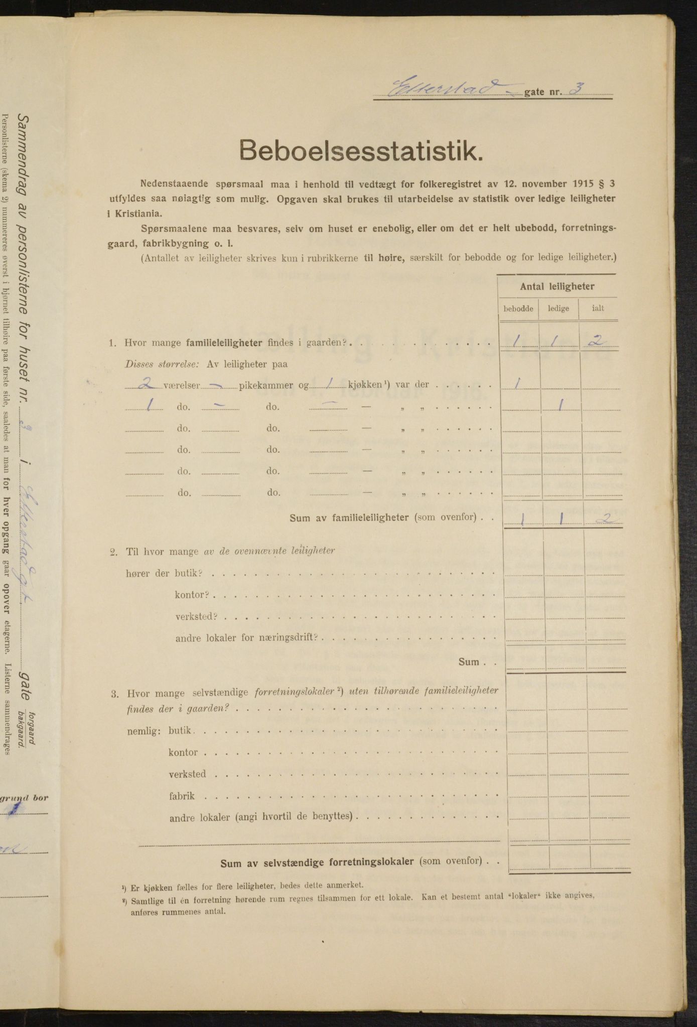 OBA, Municipal Census 1916 for Kristiania, 1916, p. 22721