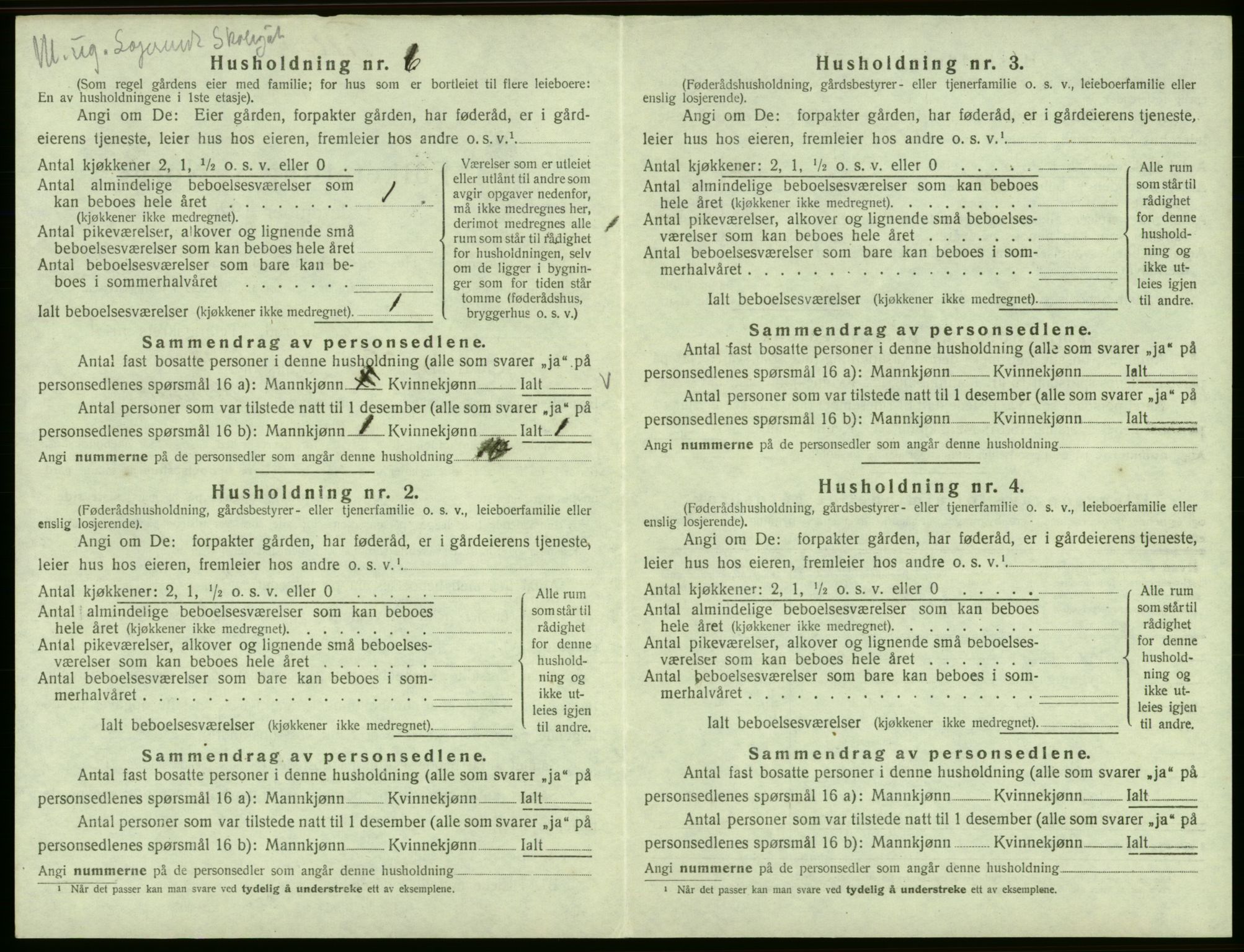 SAB, 1920 census for Odda, 1920, p. 358