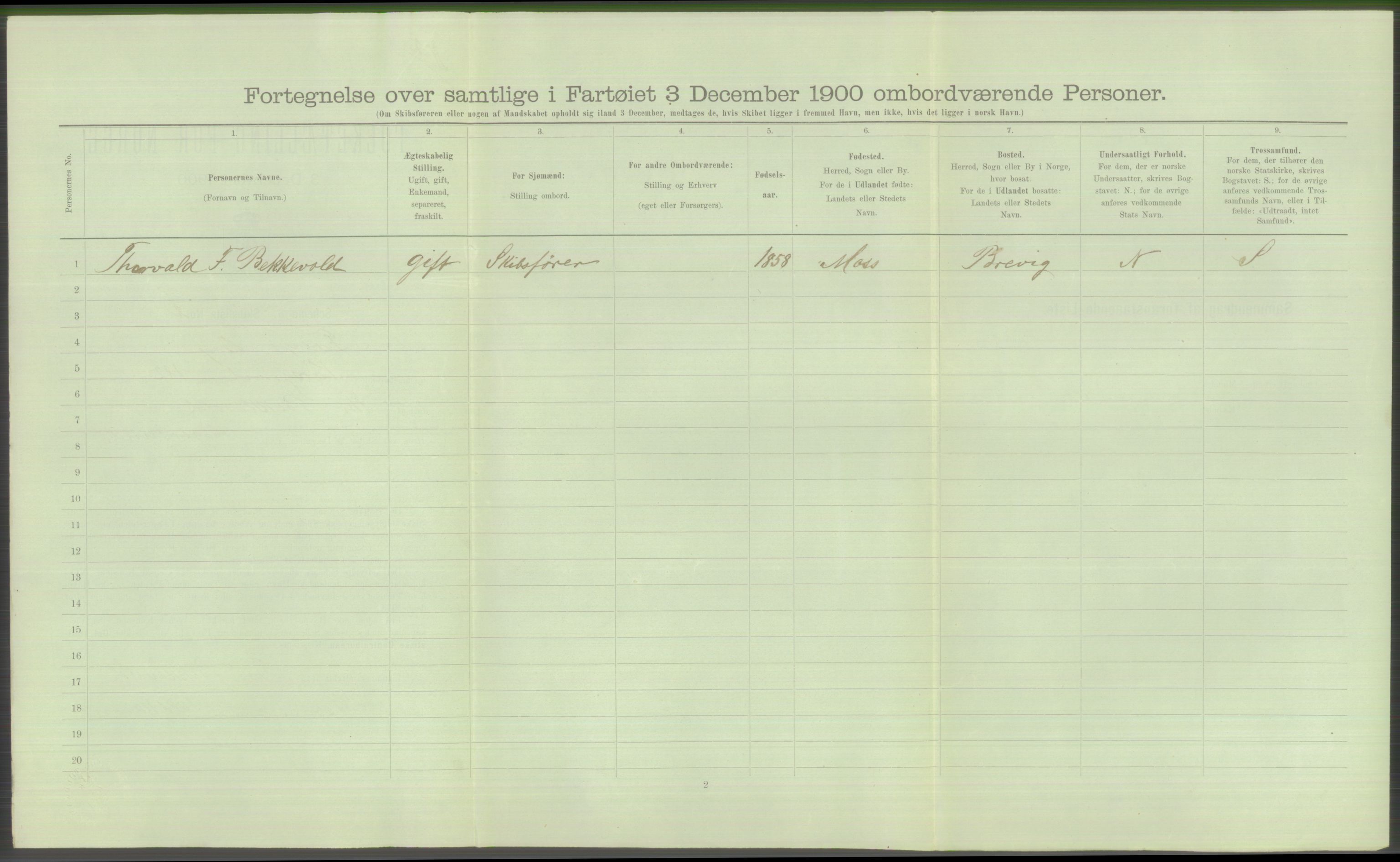 RA, 1900 Census - ship lists from ships in Norwegian harbours, harbours abroad and at sea, 1900, p. 838