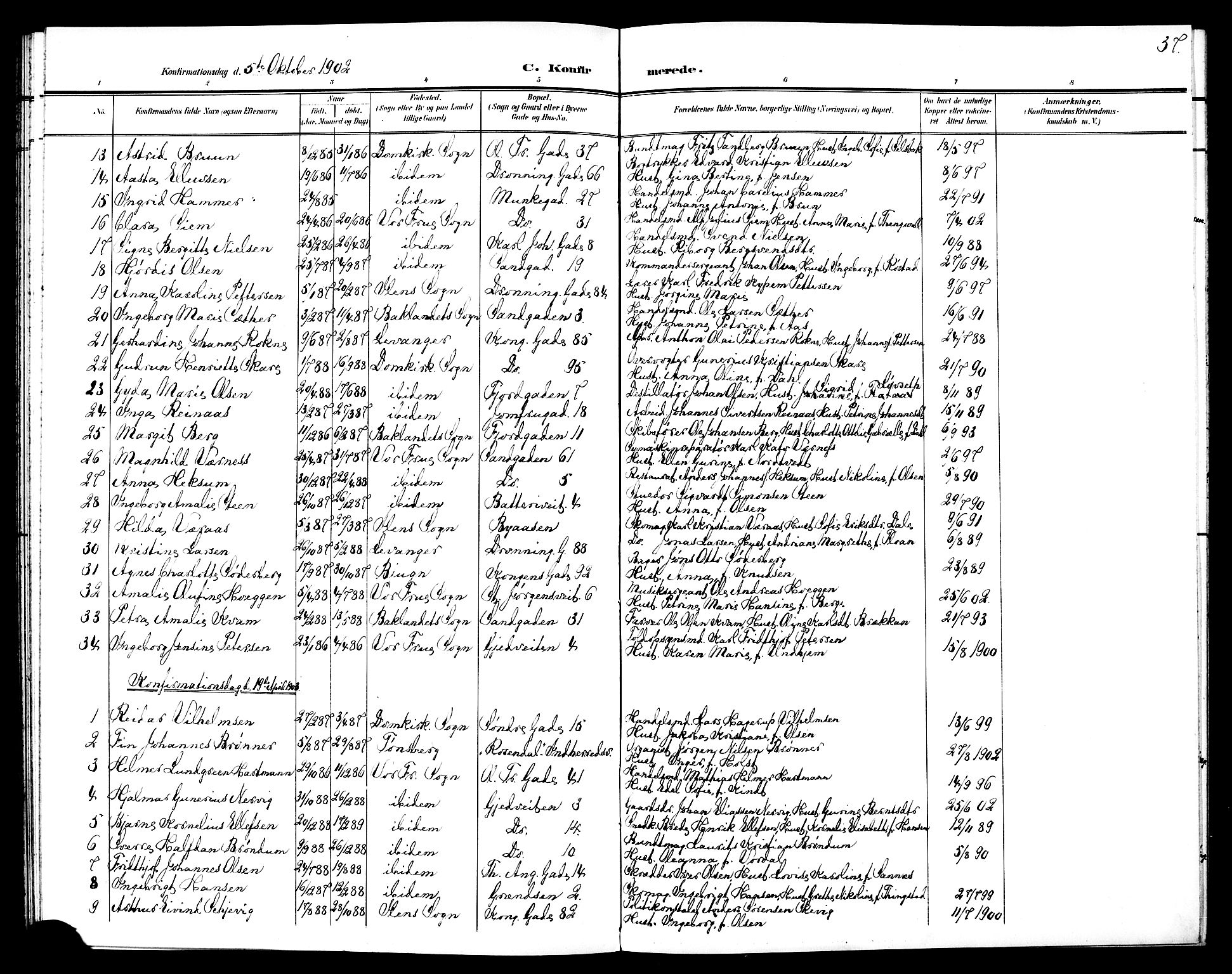 Ministerialprotokoller, klokkerbøker og fødselsregistre - Sør-Trøndelag, SAT/A-1456/602/L0144: Parish register (copy) no. 602C12, 1897-1905, p. 37