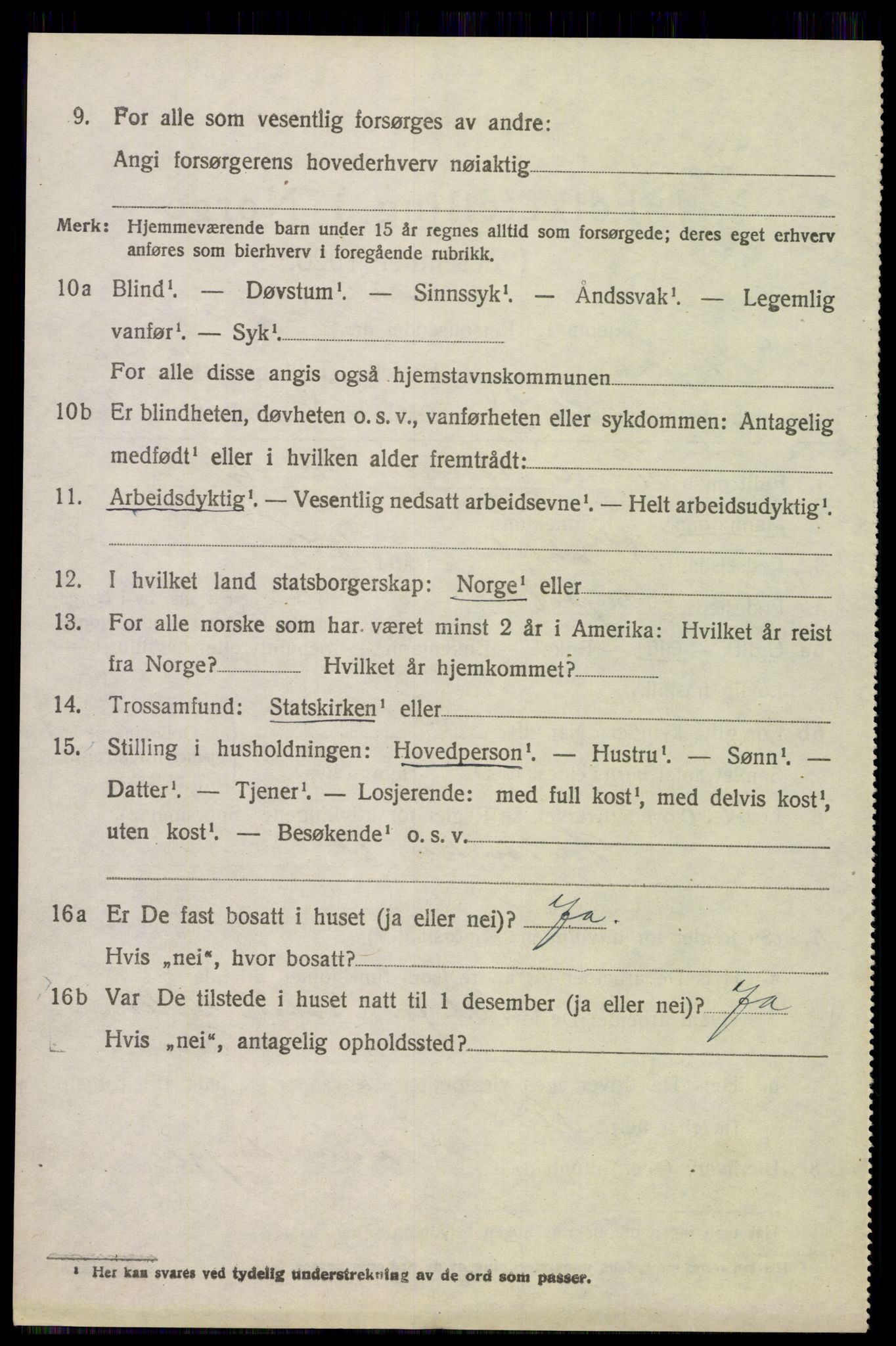 SAH, 1920 census for Trysil, 1920, p. 16008