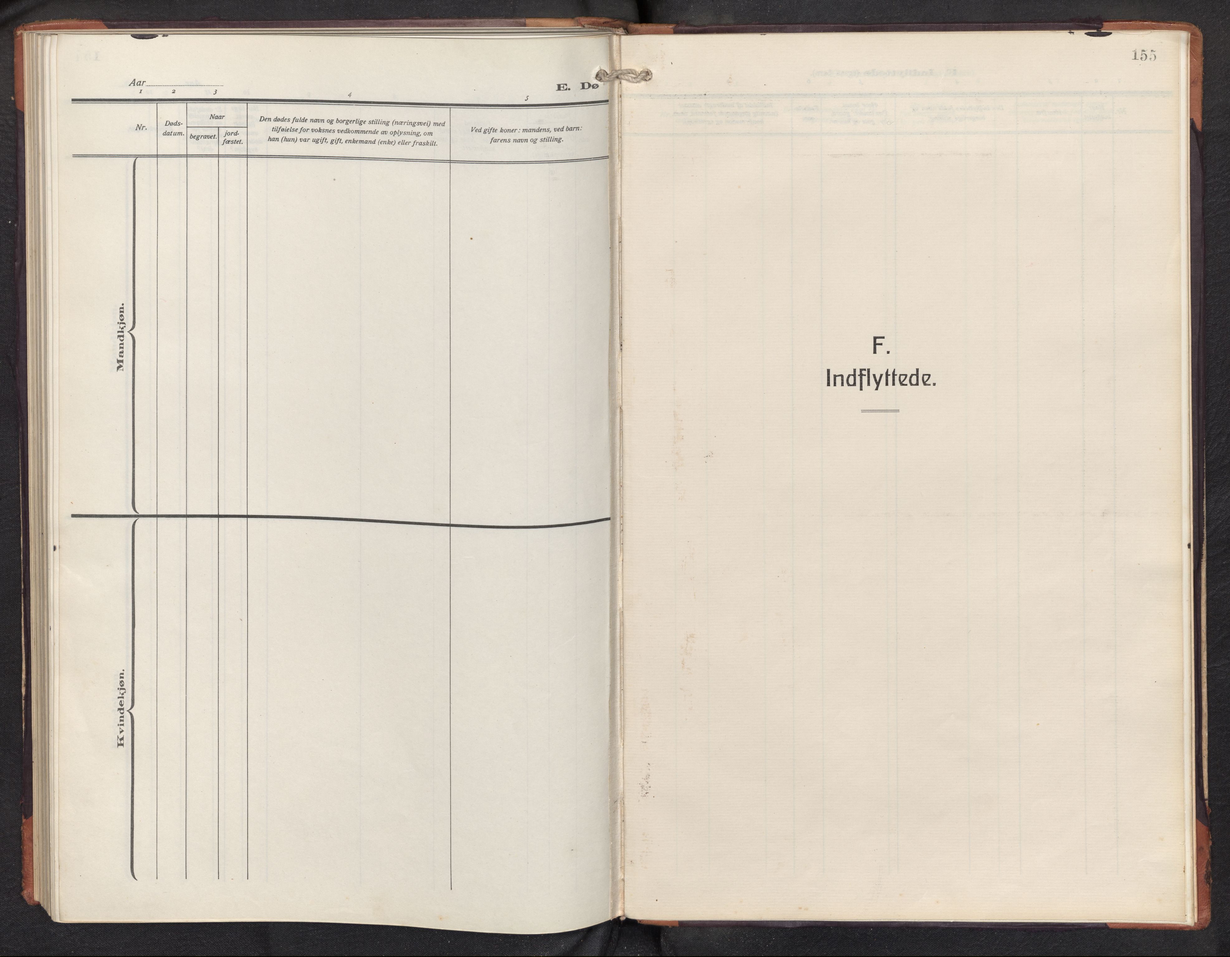 Aurland sokneprestembete, SAB/A-99937/H/Hb/Hbd/L0003: Parish register (copy) no. D 3, 1920-1968, p. 154b-155a