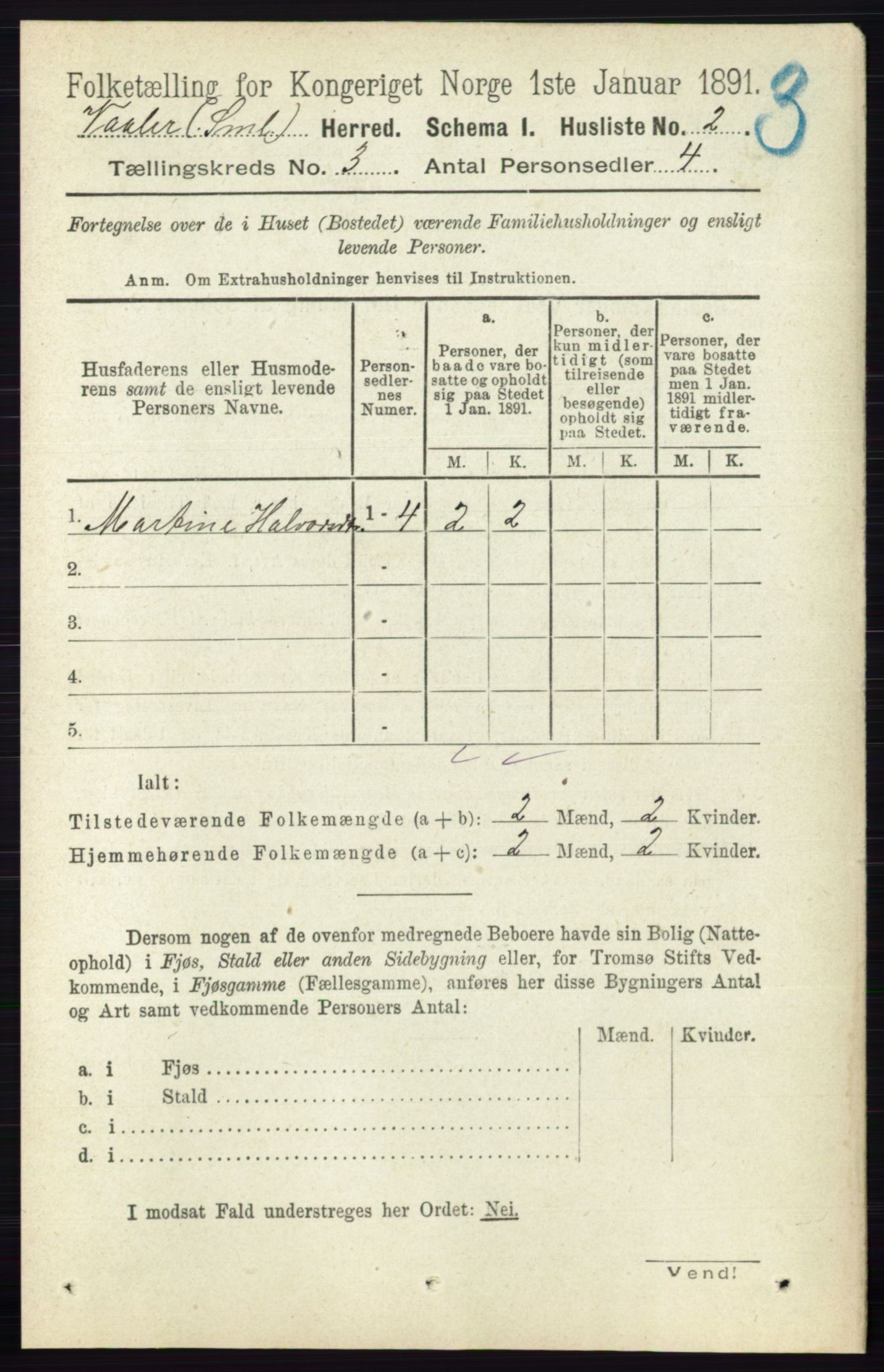 RA, 1891 census for 0137 Våler, 1891, p. 1041