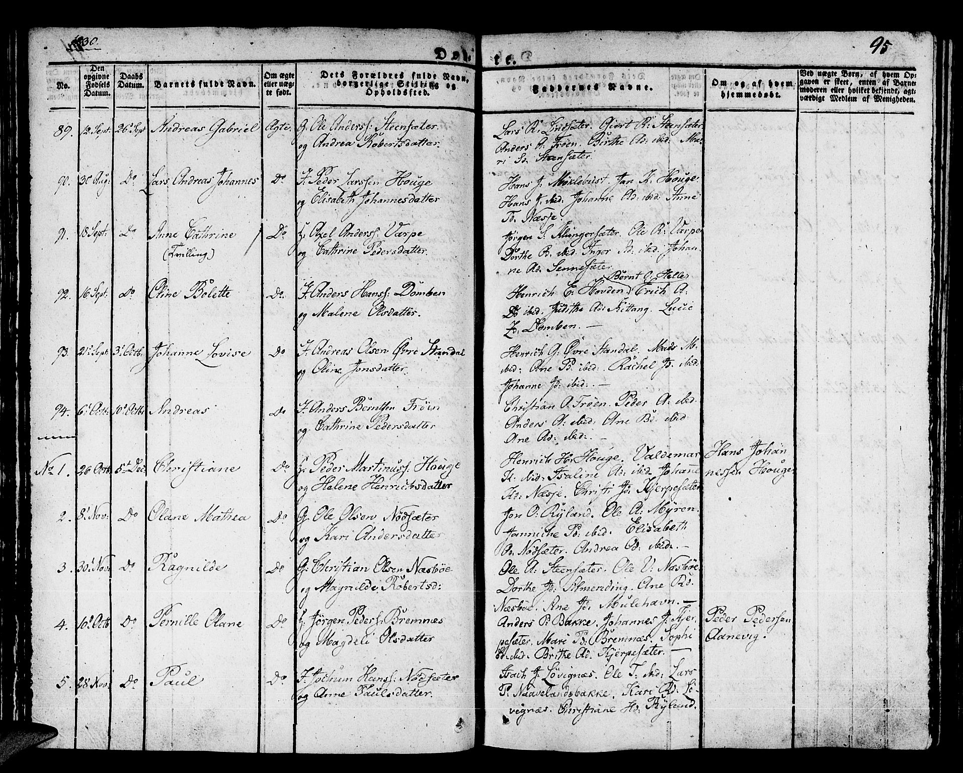 Kinn sokneprestembete, SAB/A-80801/H/Haa/Haaa/L0004/0001: Parish register (official) no. A 4I, 1822-1840, p. 95