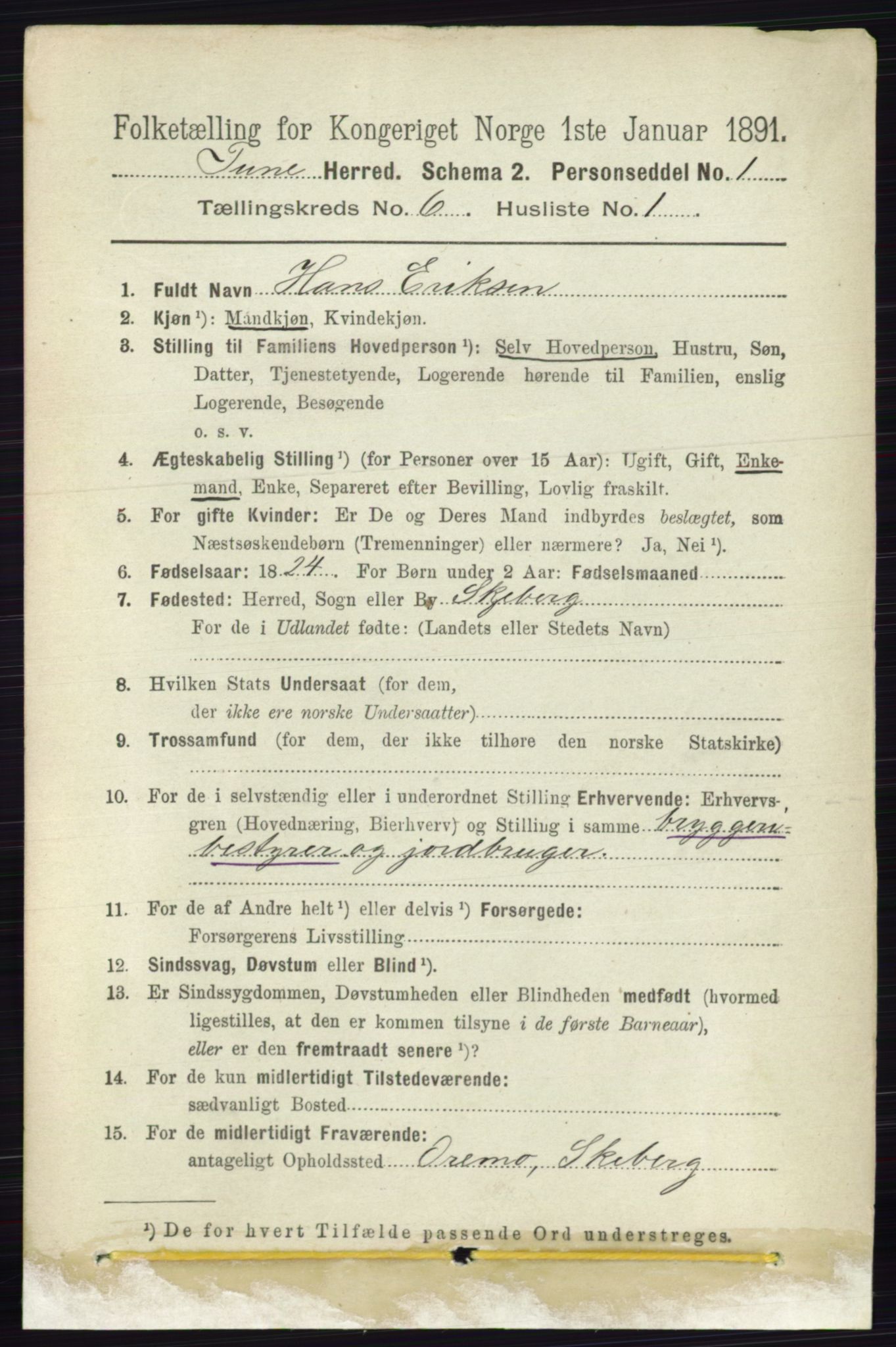 RA, 1891 census for 0130 Tune, 1891, p. 4096