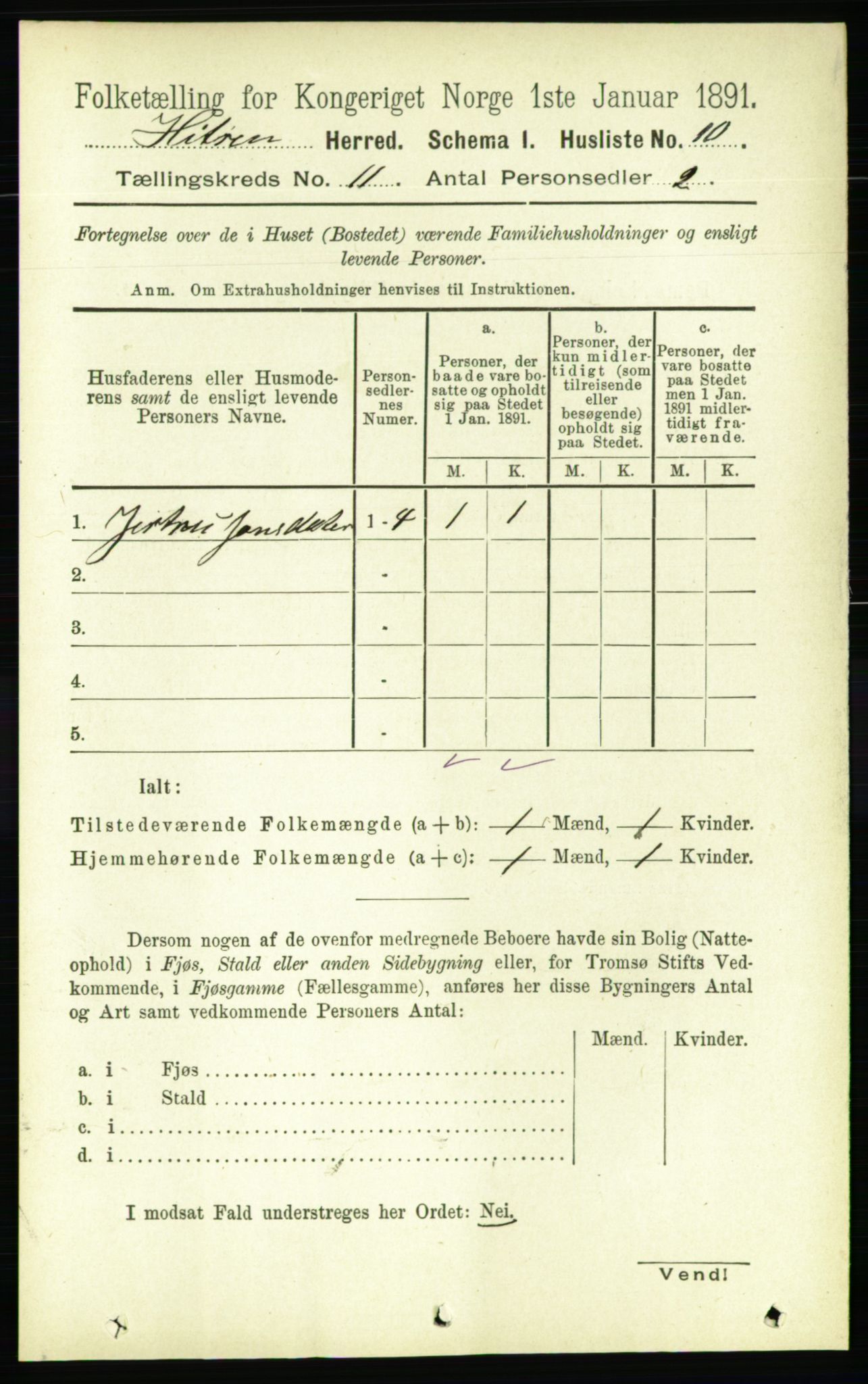 RA, 1891 census for 1617 Hitra, 1891, p. 2431